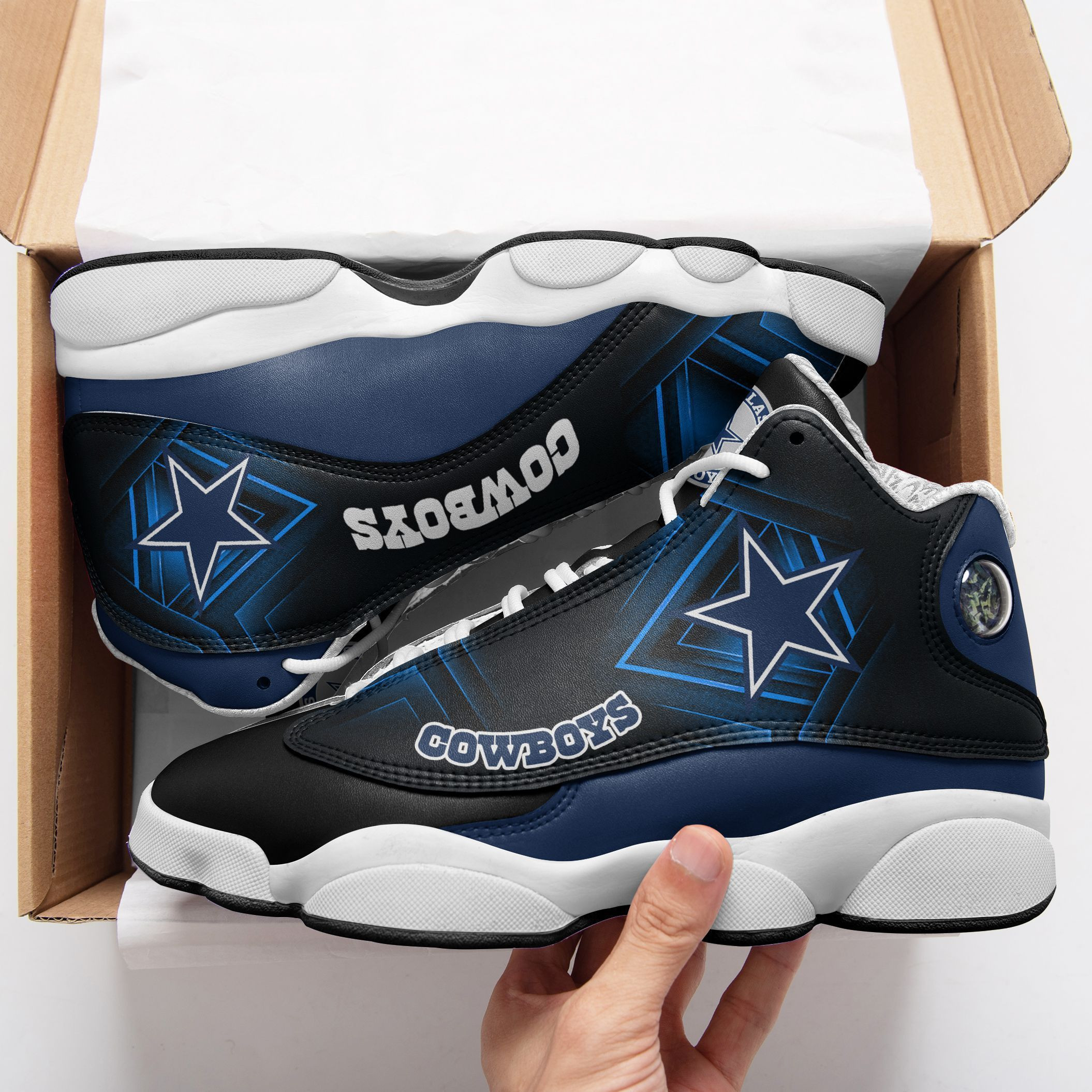 JWFancy Dallas Cowboys NFL AJ13 Sneakers Shoes For Men And Women