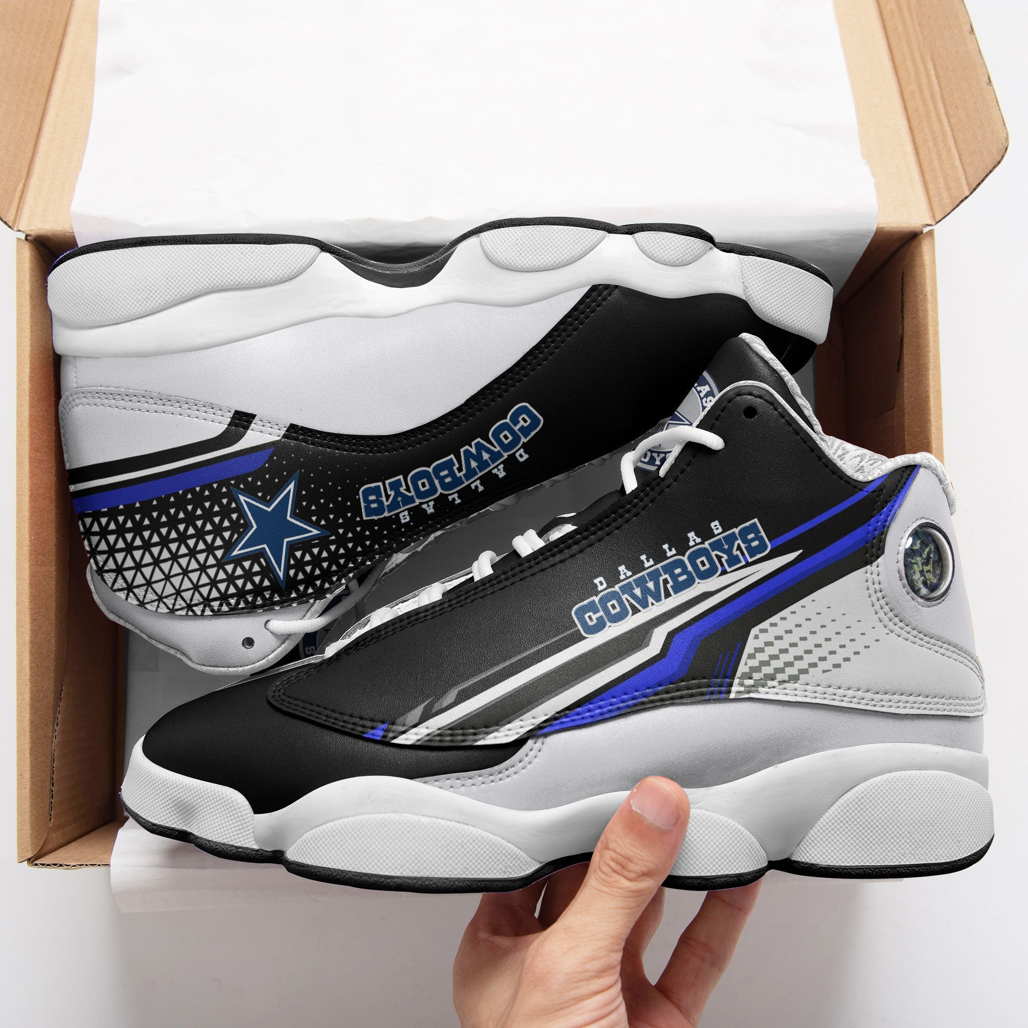 JWFancy Dallas Cowboys NFL AJ13 Sneakers Shoes For Men And Women