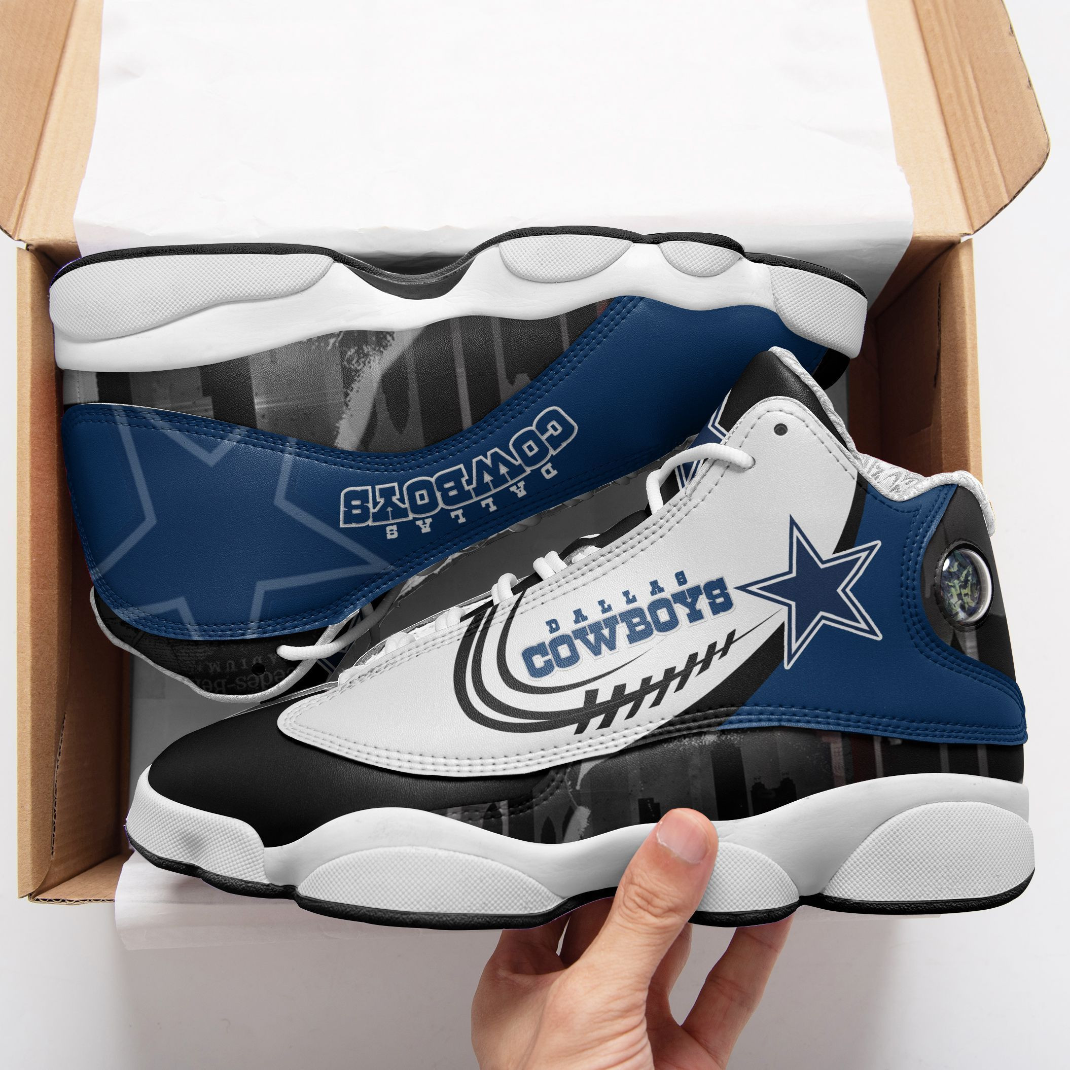 JWFancy Dallas Cowboys NFL AJ13 Sneakers Shoes For Men And Women