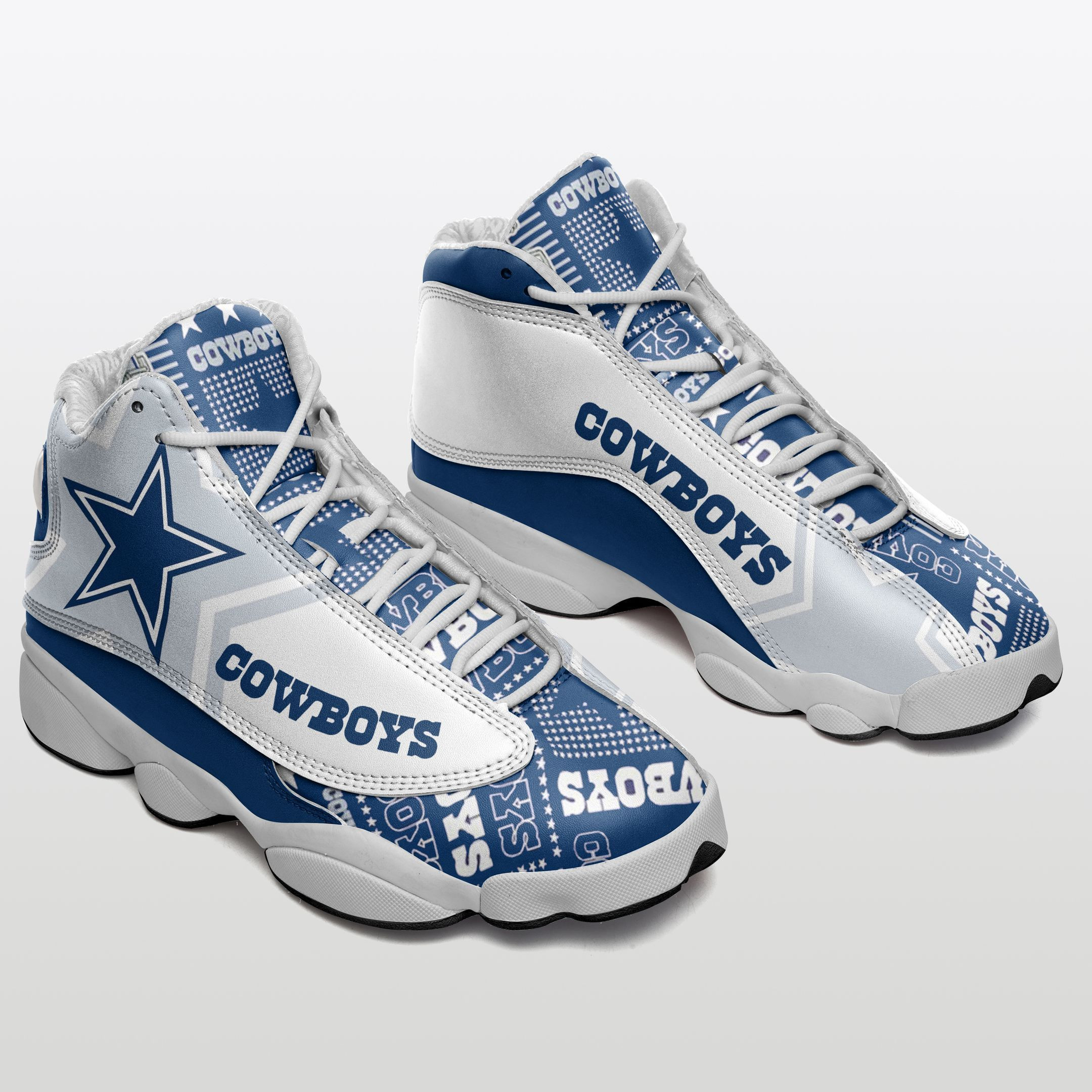 JWFancy Dallas Cowboys NFL AJ13 Sneakers Shoes For Men And Women