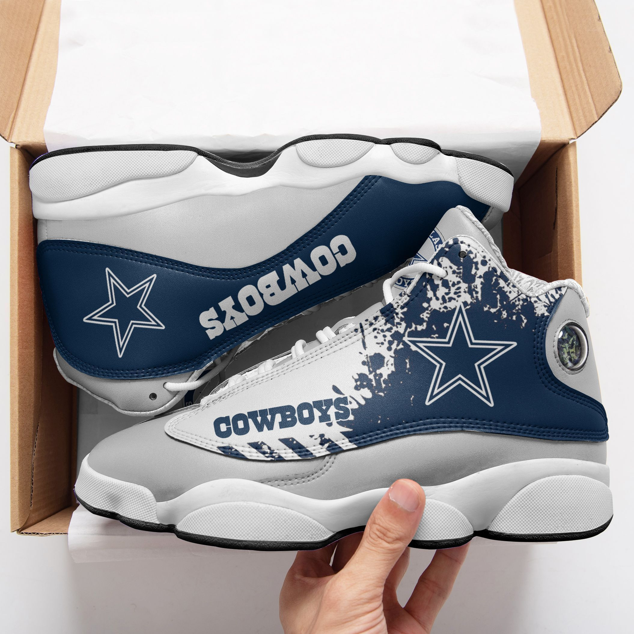 JWFancy Dallas Cowboys NFL AJ13 Sneakers Shoes For Men And Women
