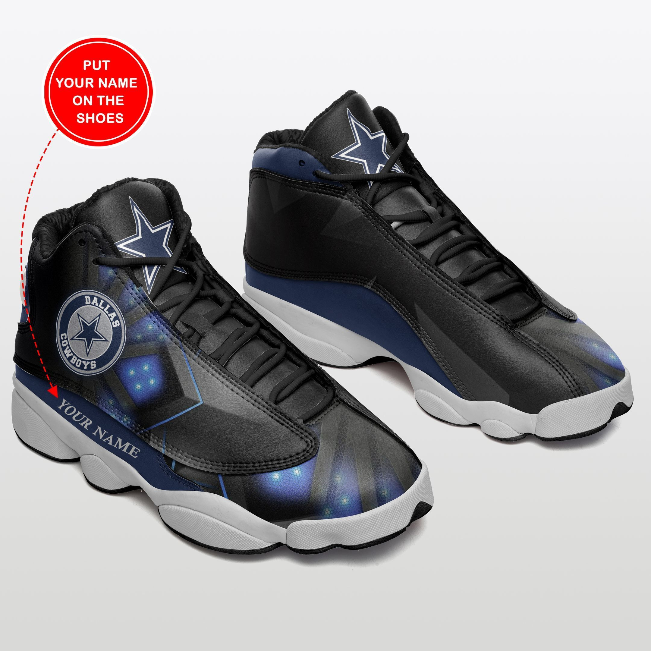 JWFancy Dallas Cowboys NFL AJ13 Sneakers Shoes For Men And Women