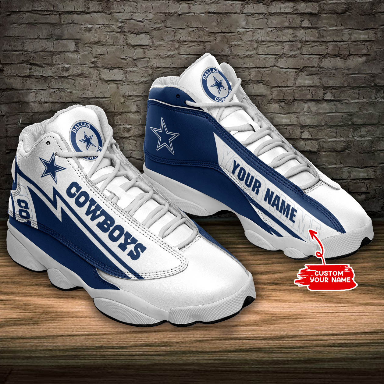 JWFancy Dallas Cowboys NFL AJ13 Sneakers Shoes For Men And Women