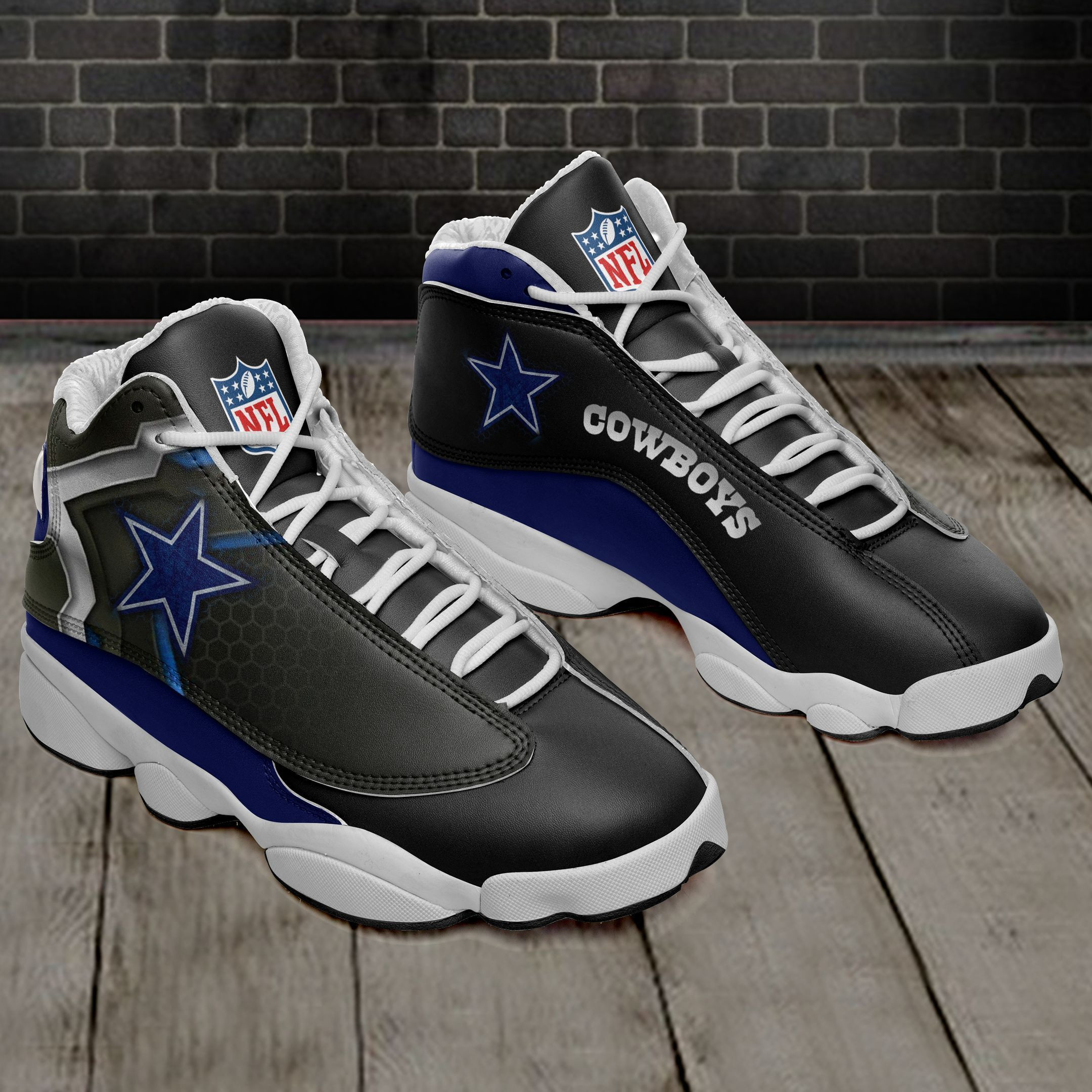 JWFancy Dallas Cowboys NFL AJ13 Sneakers Shoes For Men And Women