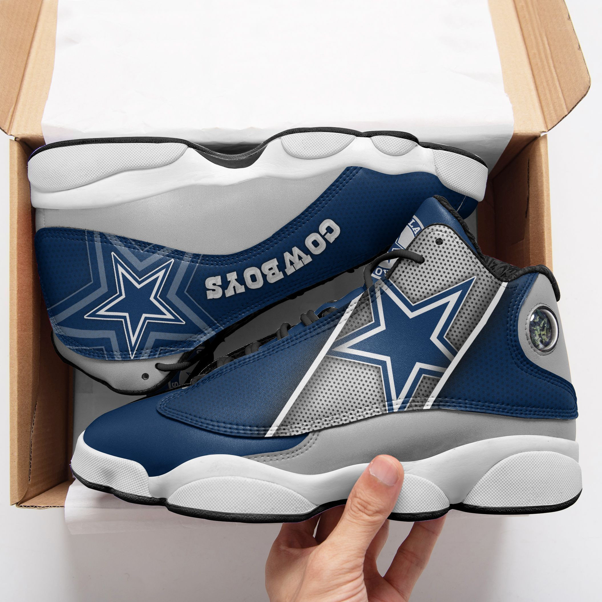 JWFancy Dallas Cowboys NFL AJ13 Sneakers Shoes For Men And Women