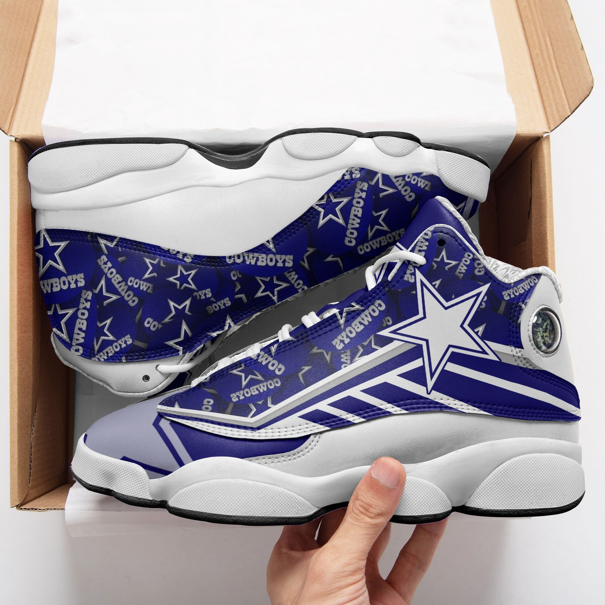 JWFancy Dallas Cowboys NFL AJ13 Sneakers Shoes For Men And Women