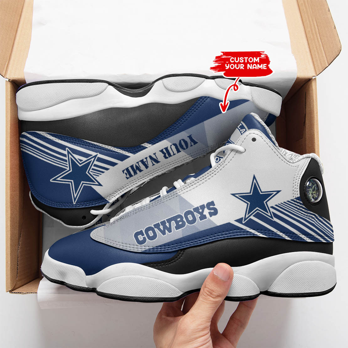 JWFancy Dallas Cowboys NFL AJ13 Sneakers Shoes For Men And Women