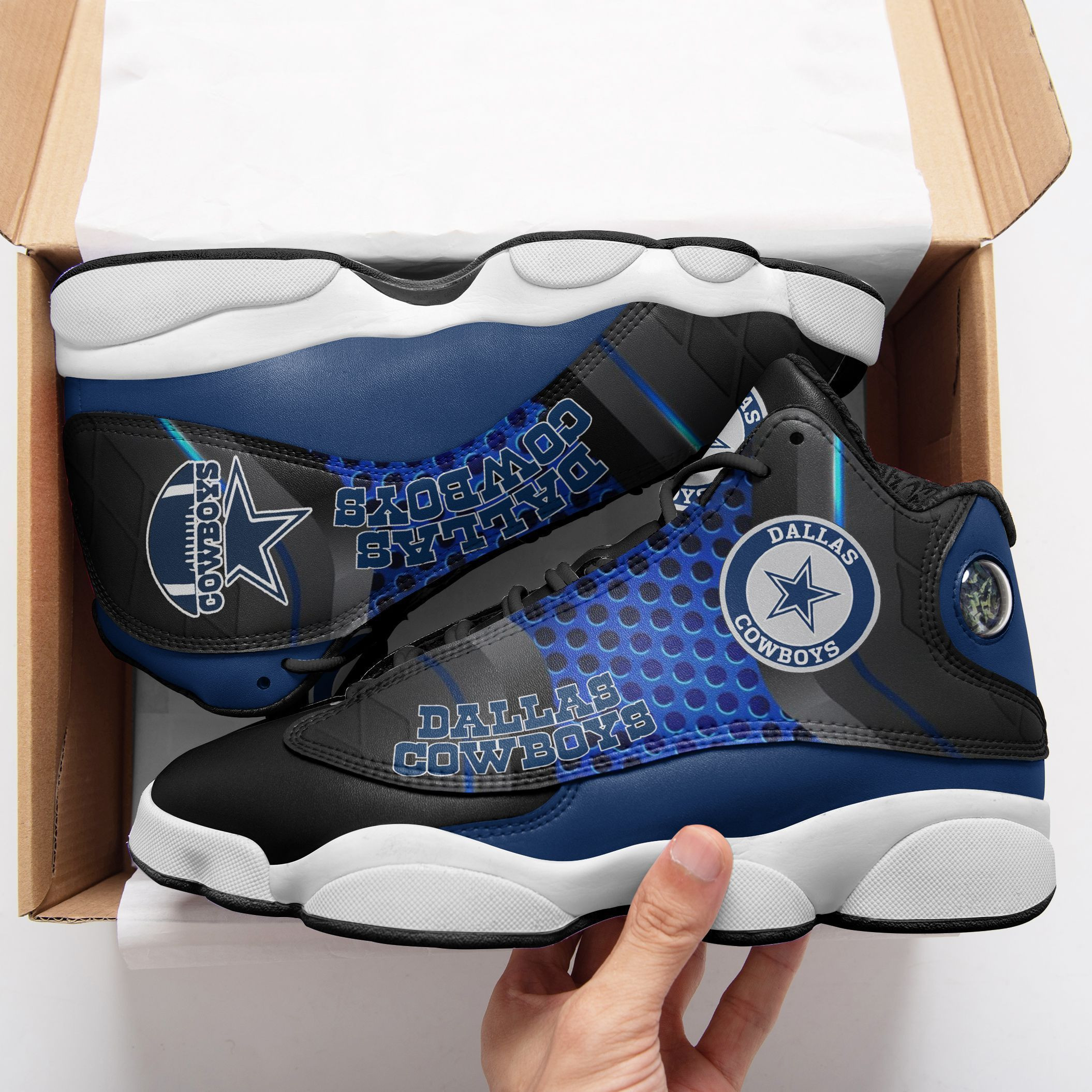 JWFancy Dallas Cowboys NFL AJ13 Sneakers Shoes For Men And Women