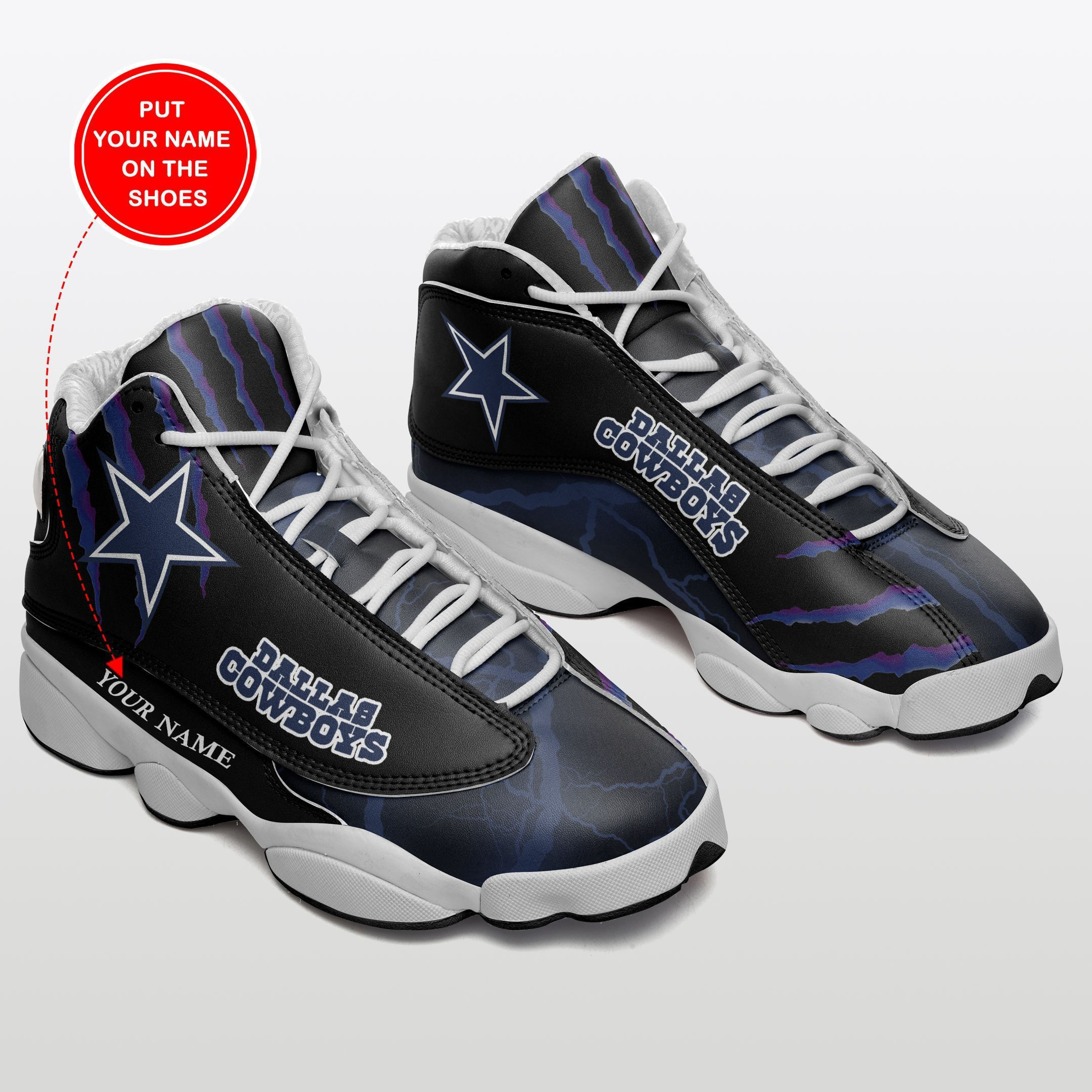 JWFancy Dallas Cowboys NFL AJ13 Sneakers Shoes For Men And Women
