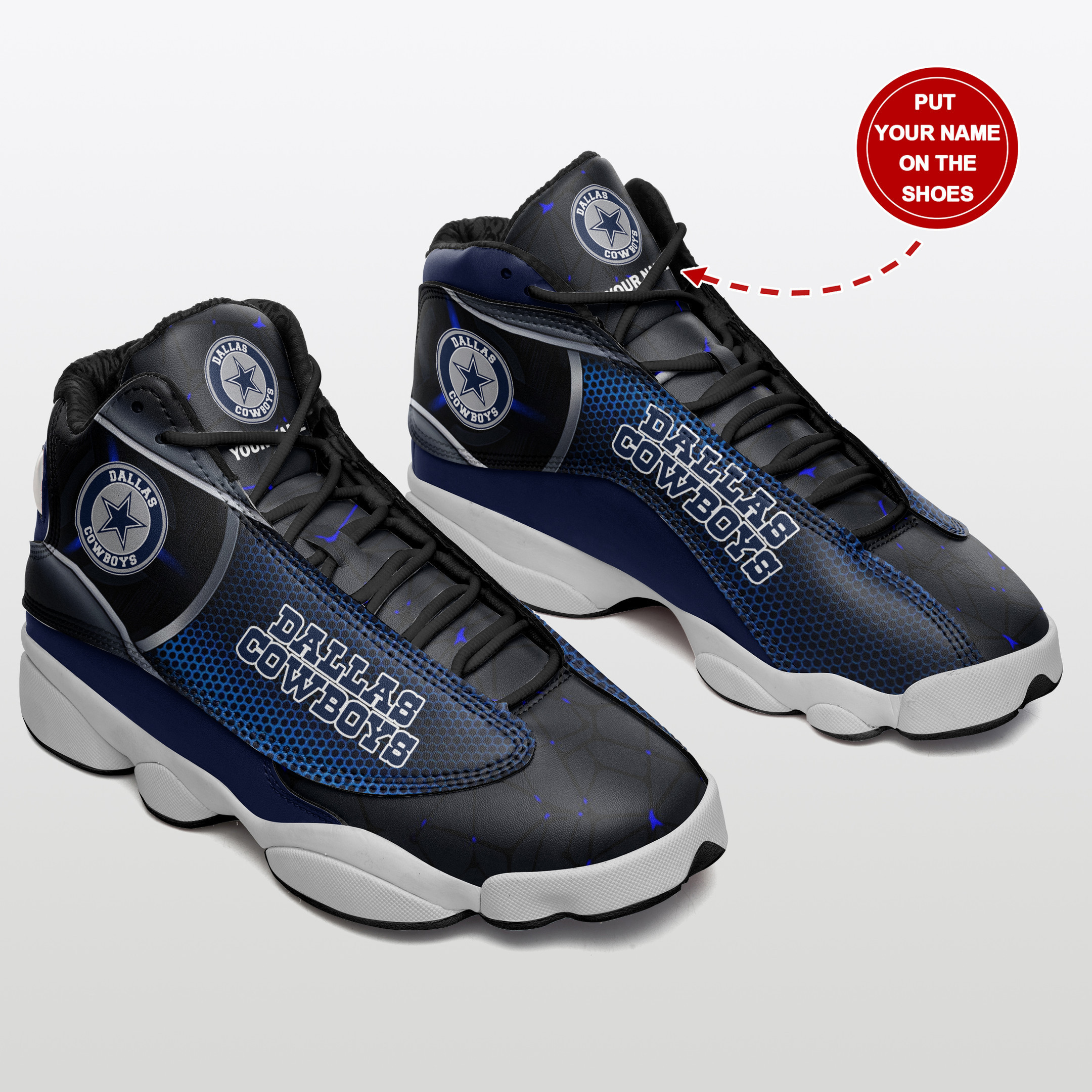 JWFancy Dallas Cowboys NFL AJ13 Sneakers Shoes For Men And Women