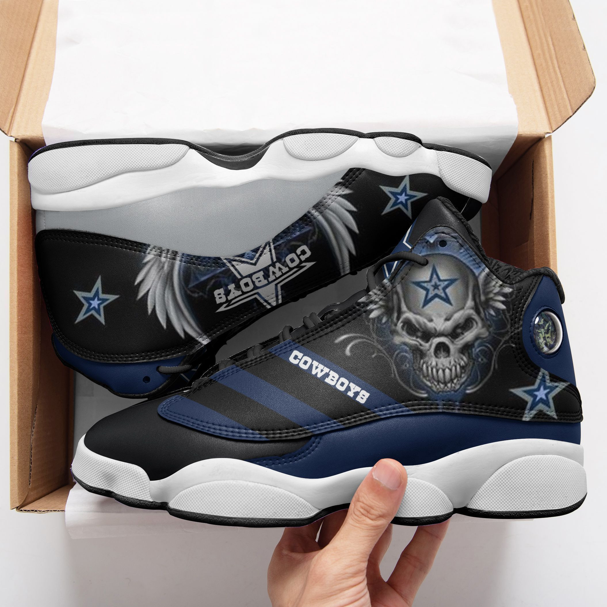 JWFancy Dallas Cowboys NFL AJ13 Sneakers Shoes For Men And Women