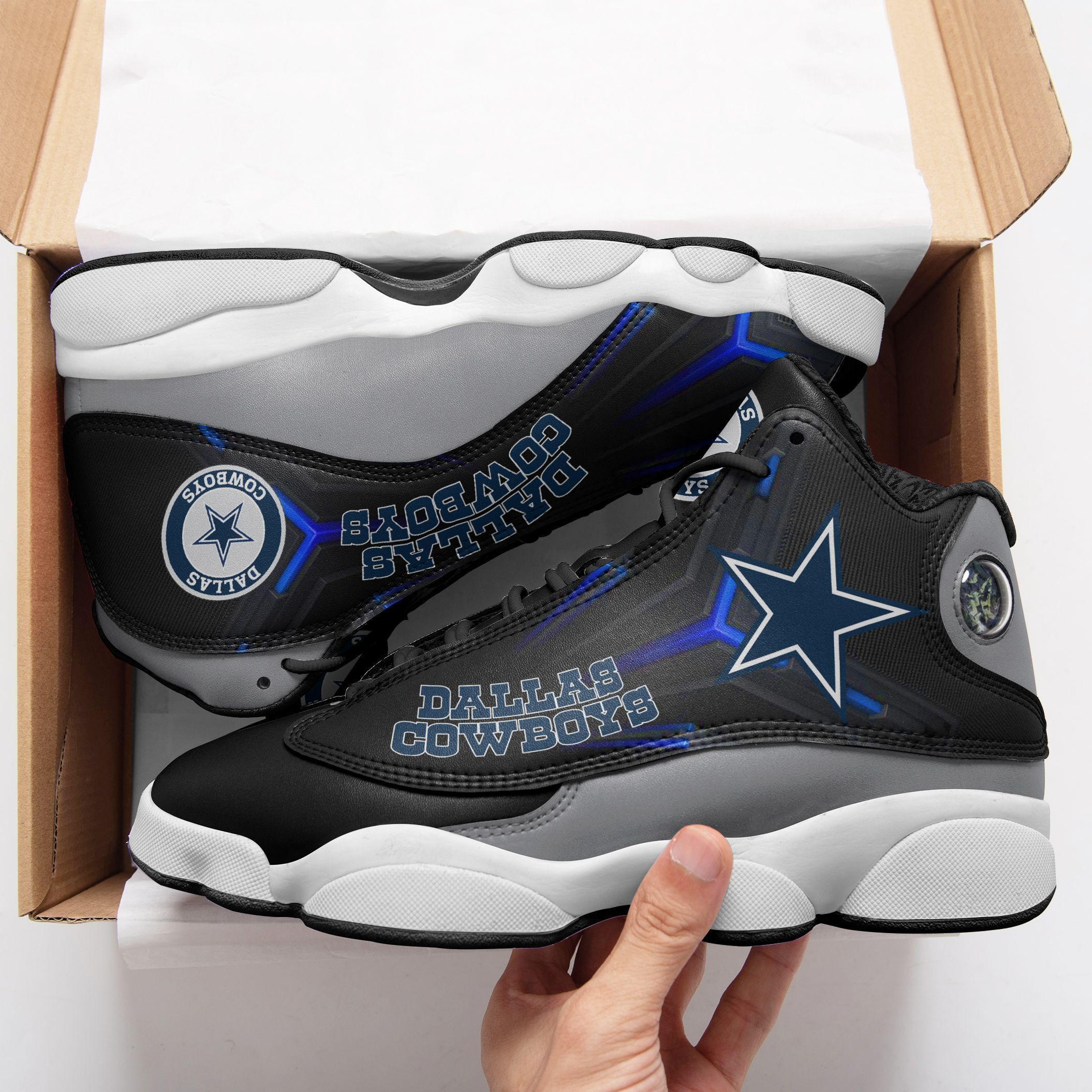 JWFancy Dallas Cowboys NFL AJ13 Sneakers Shoes For Men And Women