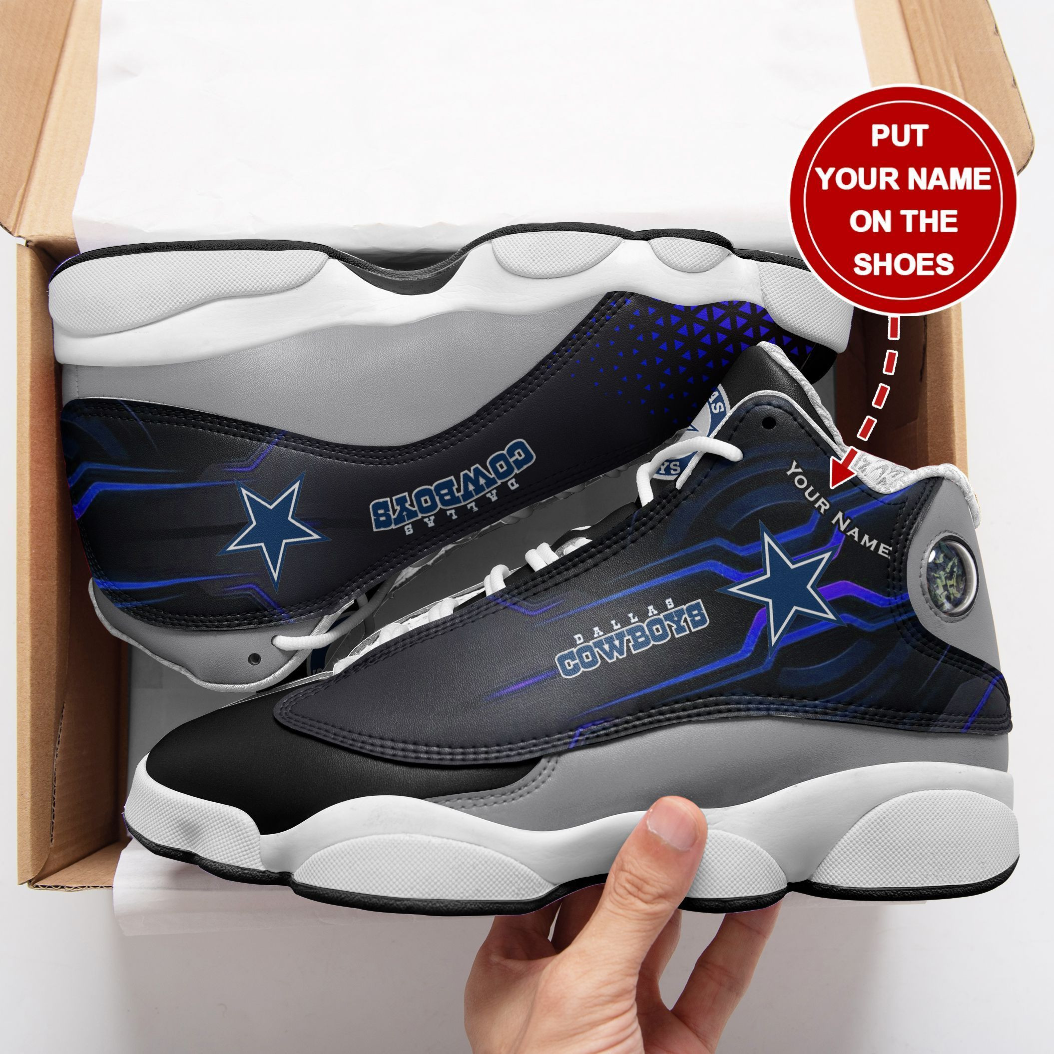 JWFancy Dallas Cowboys NFL AJ13 Sneakers Shoes For Men And Women