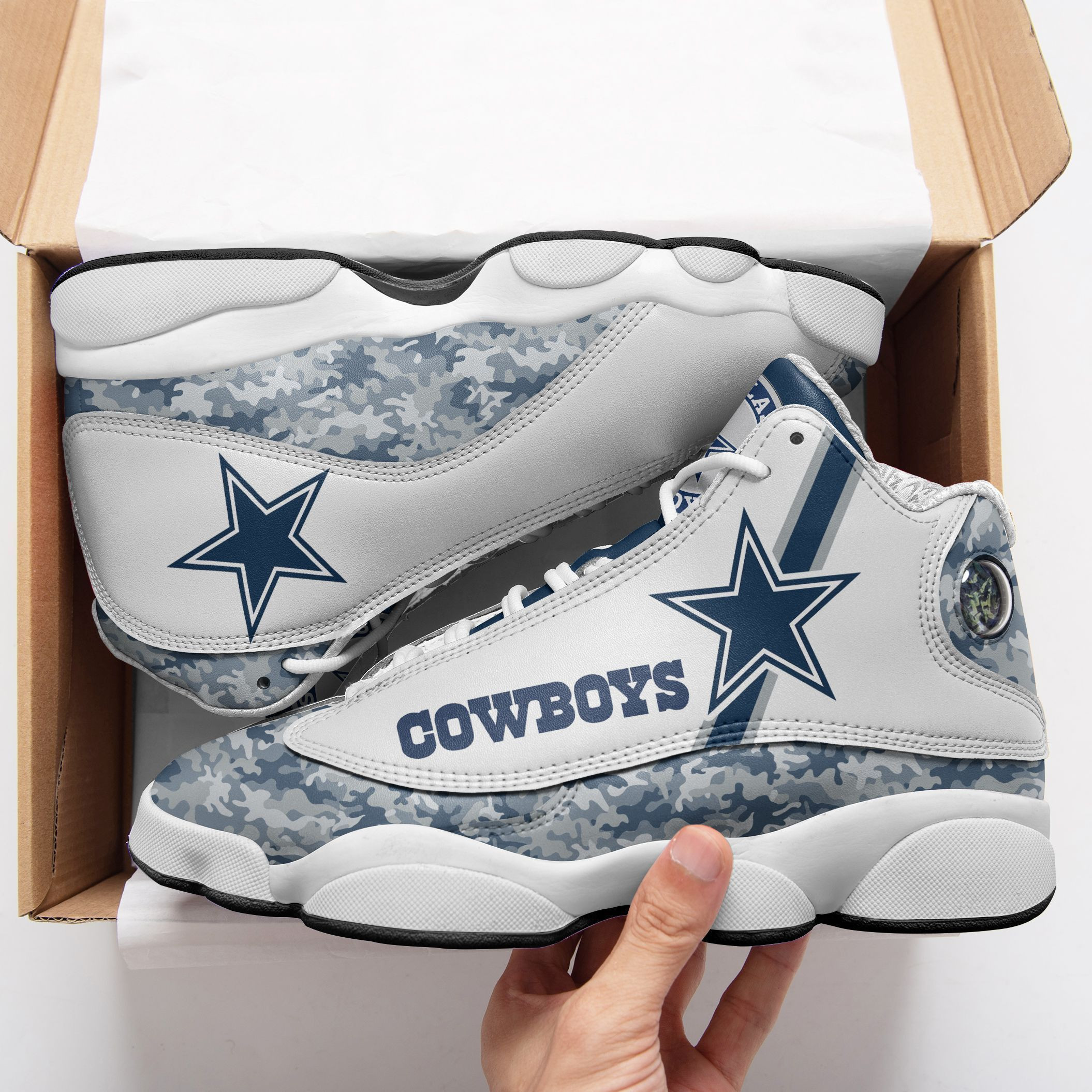 JWFancy Dallas Cowboys NFL AJ13 Sneakers Shoes For Men And Women