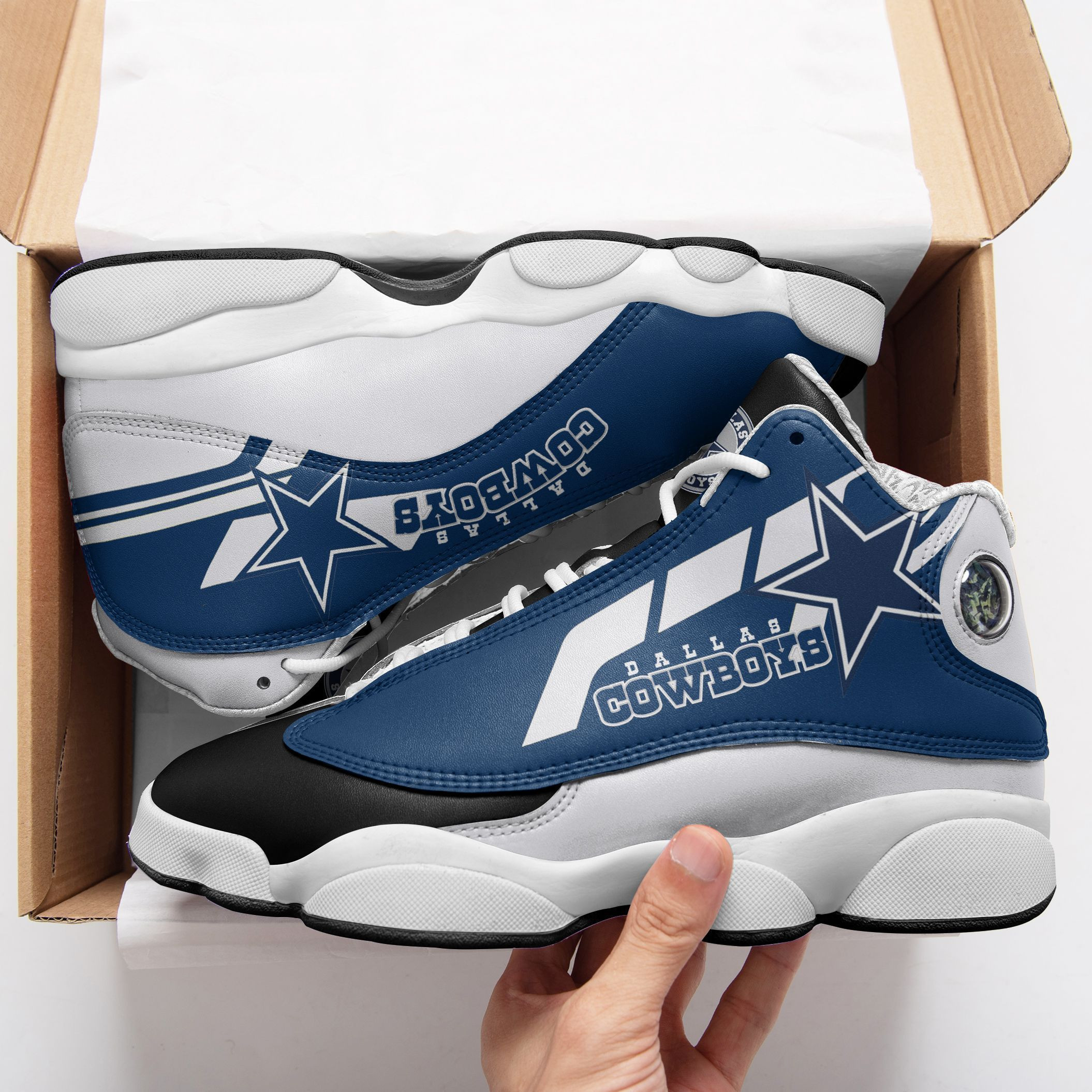 JWFancy Dallas Cowboys NFL AJ13 Sneakers Shoes For Men And Women