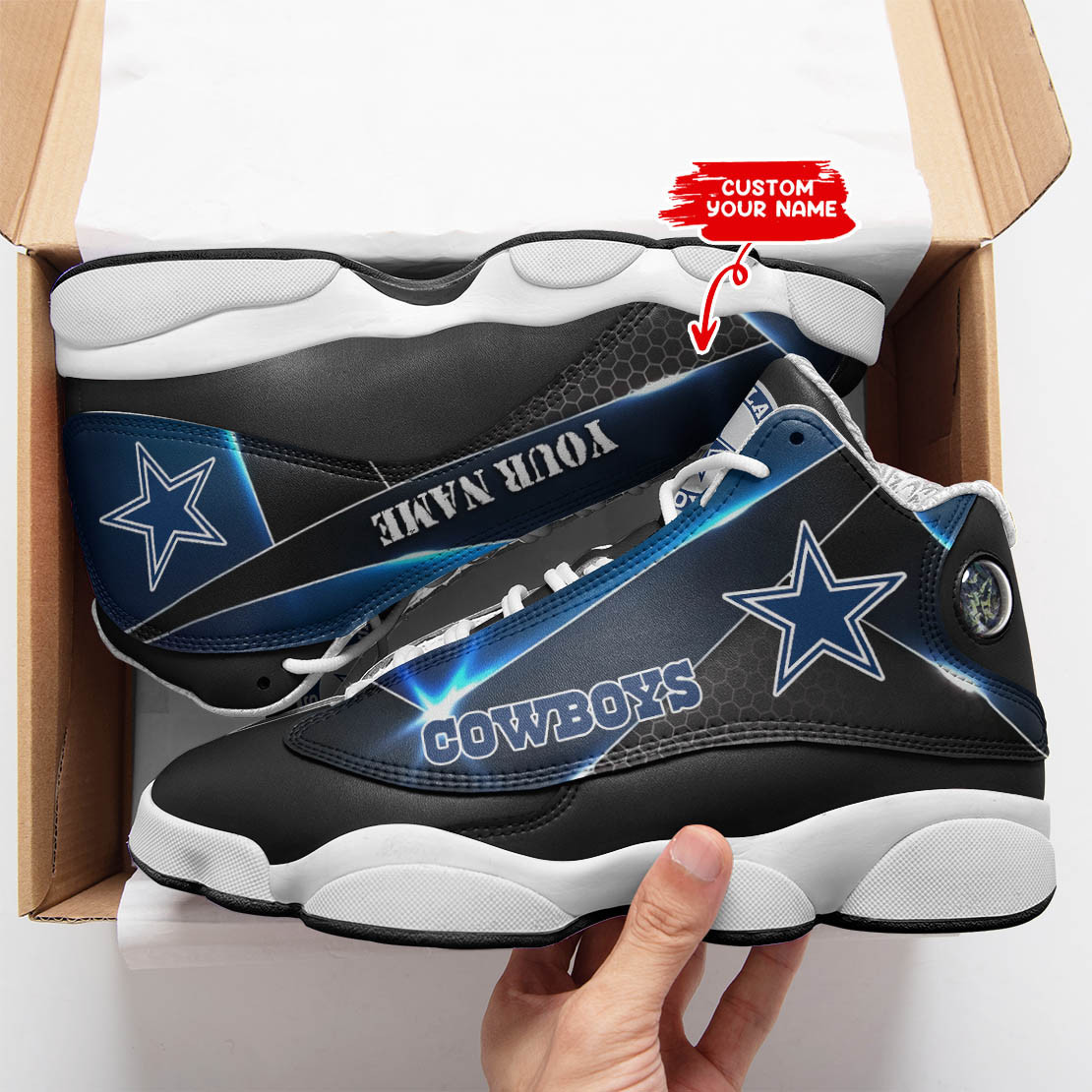 JWFancy Dallas Cowboys NFL AJ13 Sneakers Shoes For Men And Women