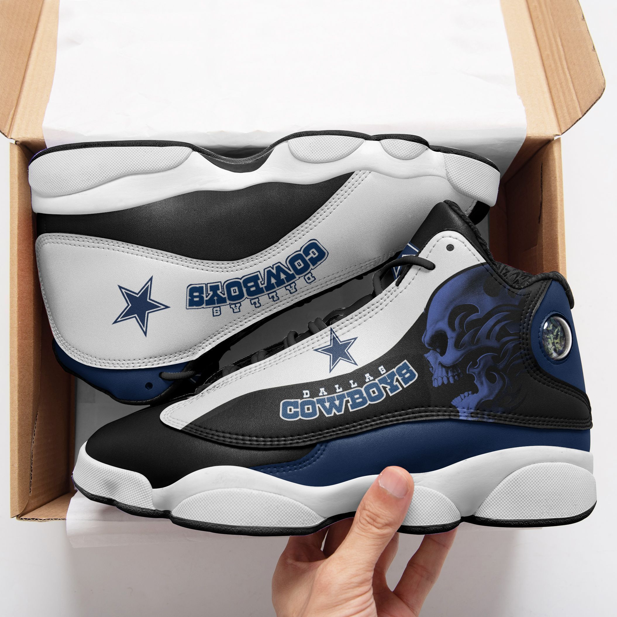 JWFancy Dallas Cowboys NFL AJ13 Sneakers Shoes For Men And Women