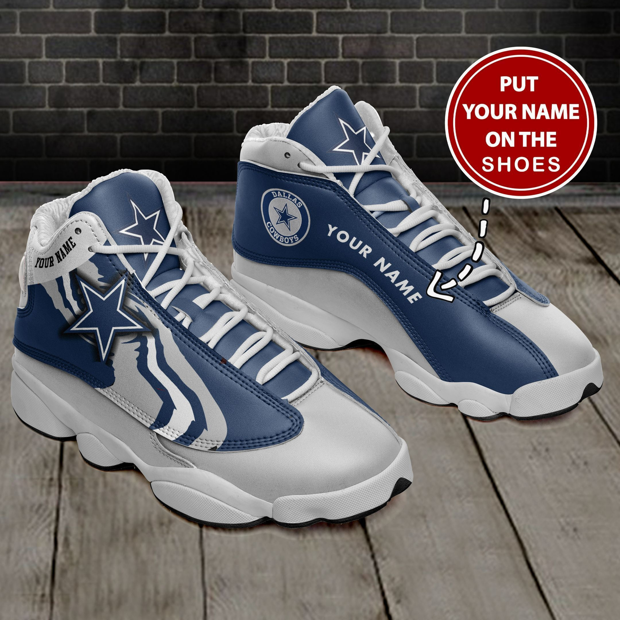 JWFancy Dallas Cowboys NFL AJ13 Sneakers Shoes For Men And Women
