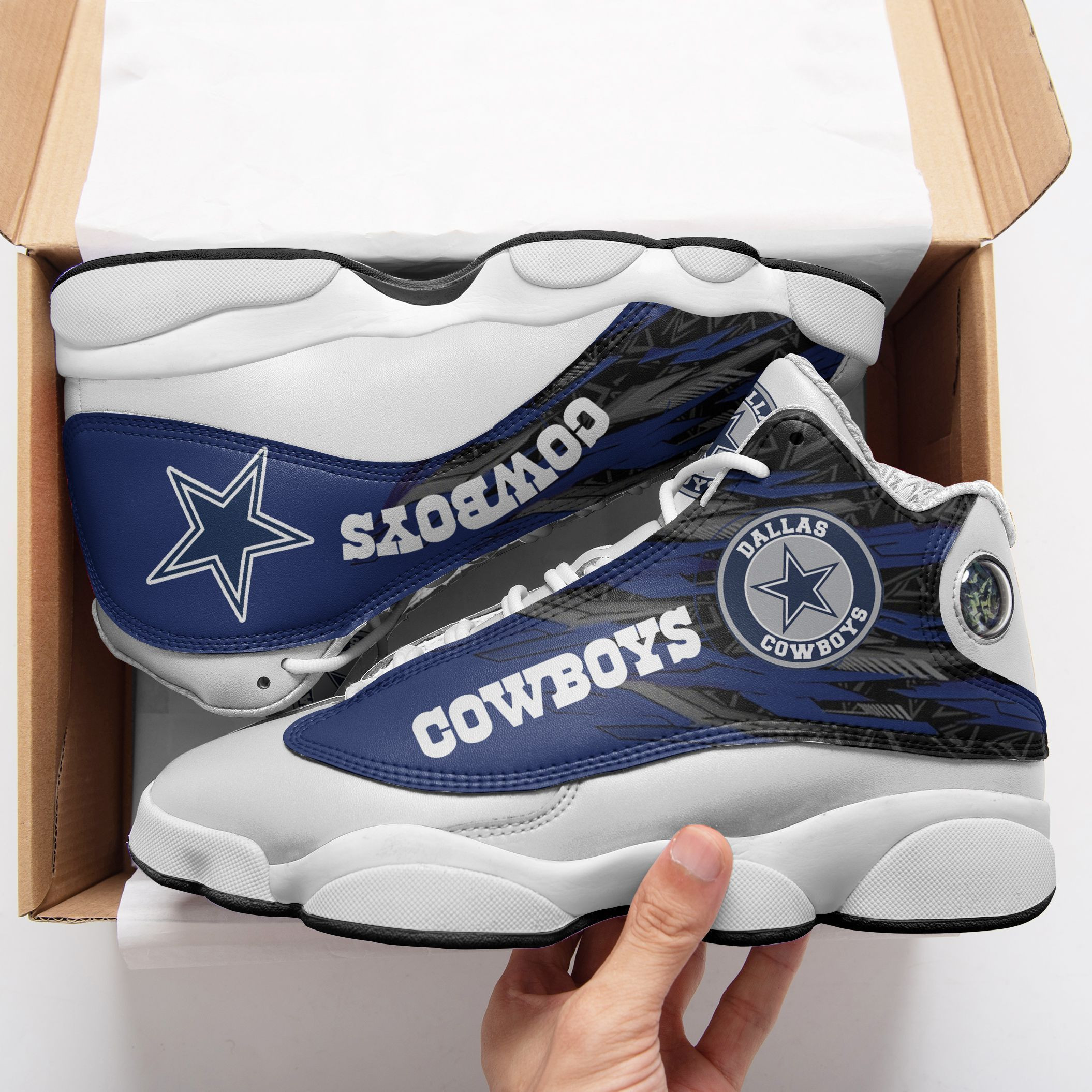 JWFancy Dallas Cowboys NFL AJ13 Sneakers Shoes For Men And Women