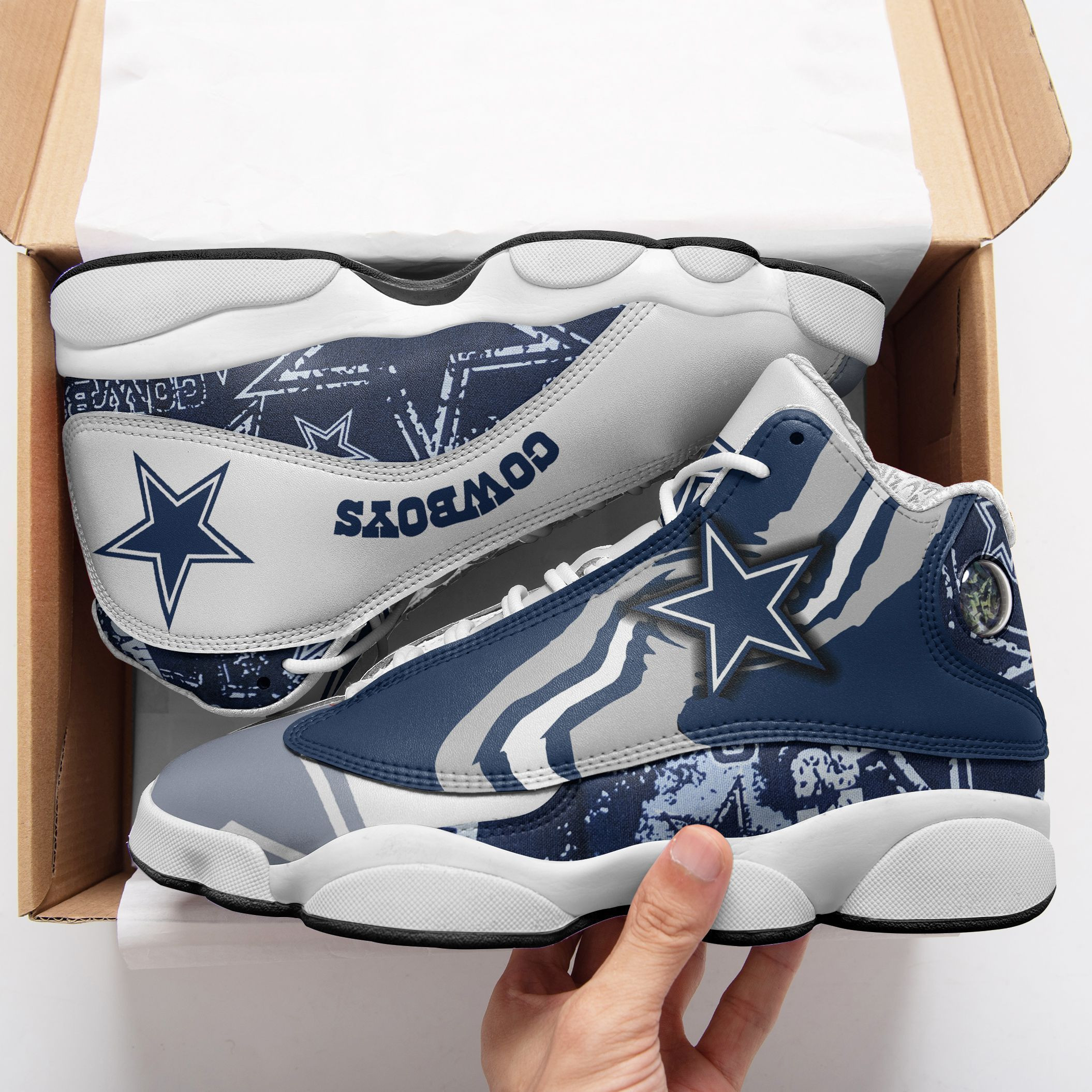 JWFancy Dallas Cowboys NFL AJ13 Sneakers Shoes For Men And Women