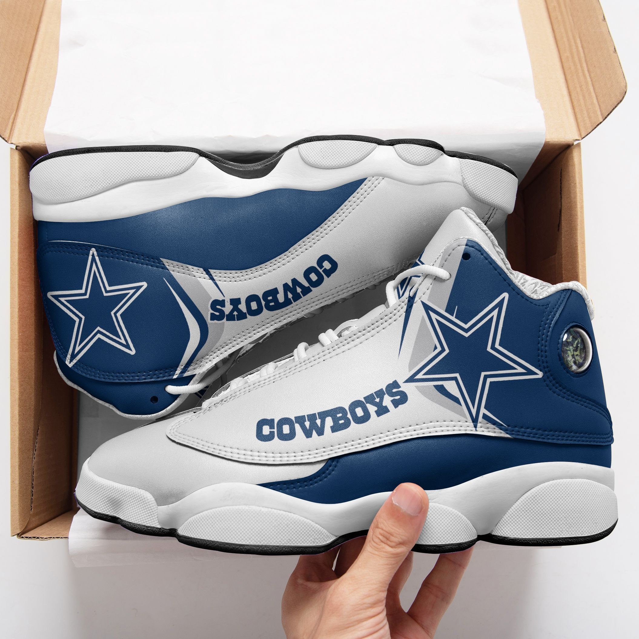 JWFancy Dallas Cowboys NFL AJ13 Sneakers Shoes For Men And Women