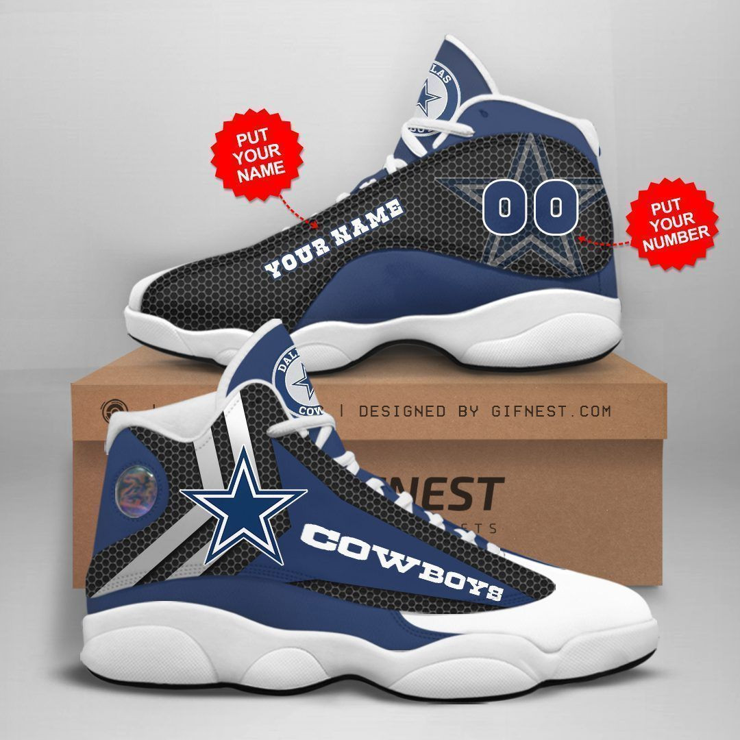 JWFancy Dallas Cowboys NFL AJ13 Sneakers Shoes For Men And Women