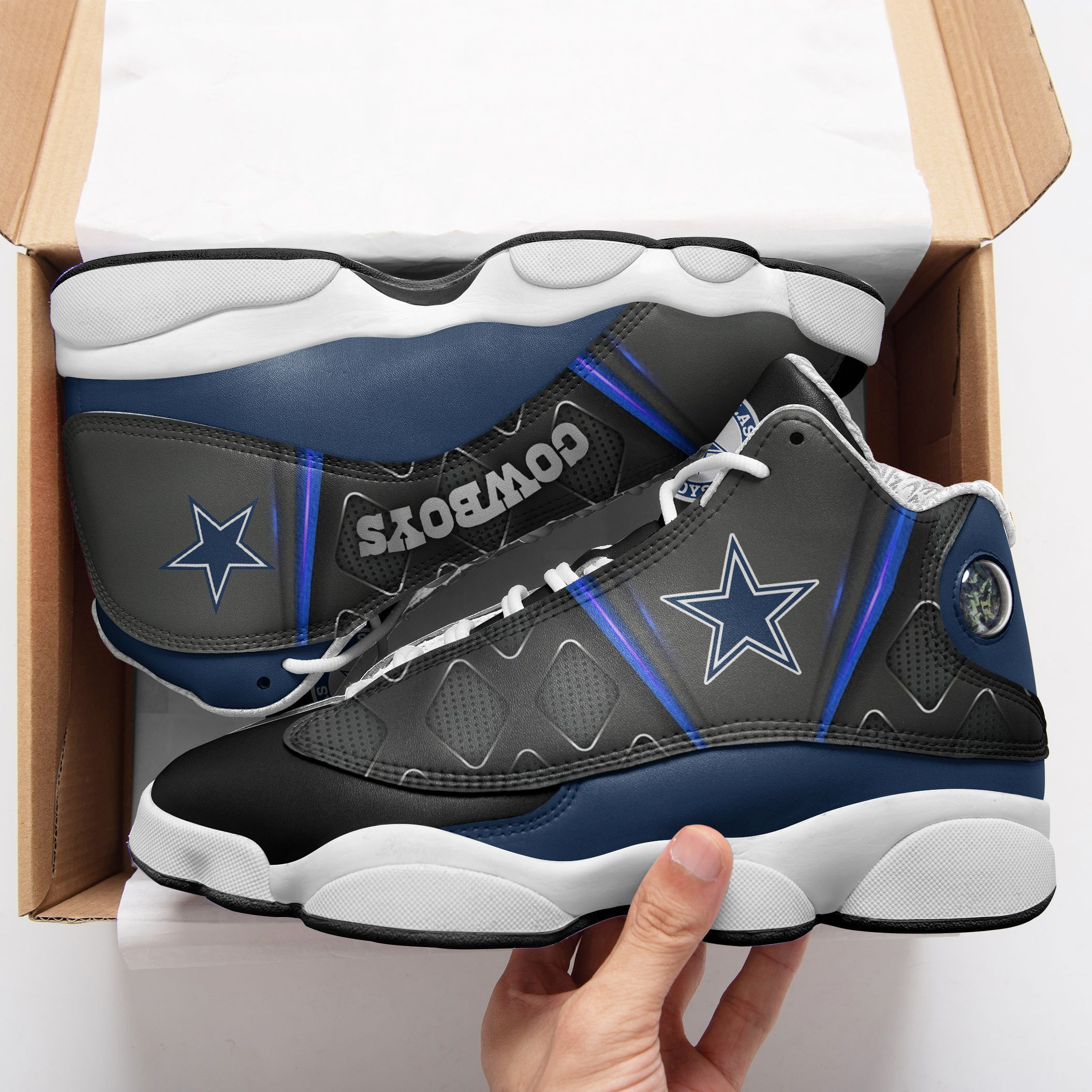 JWFancy Dallas Cowboys NFL AJ13 Sneakers Shoes For Men And Women