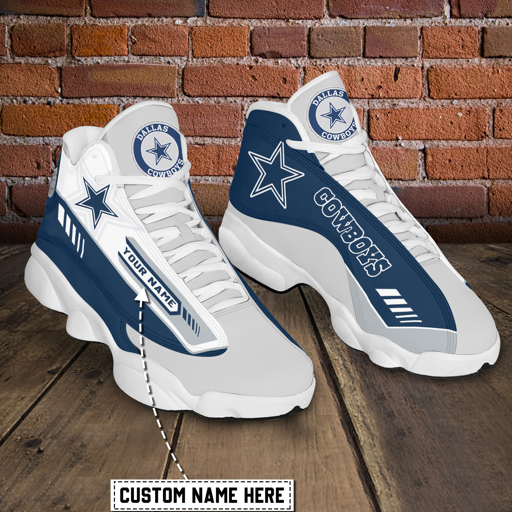 JWFancy Dallas Cowboys NFL AJ13 Sneakers Shoes For Men And Women