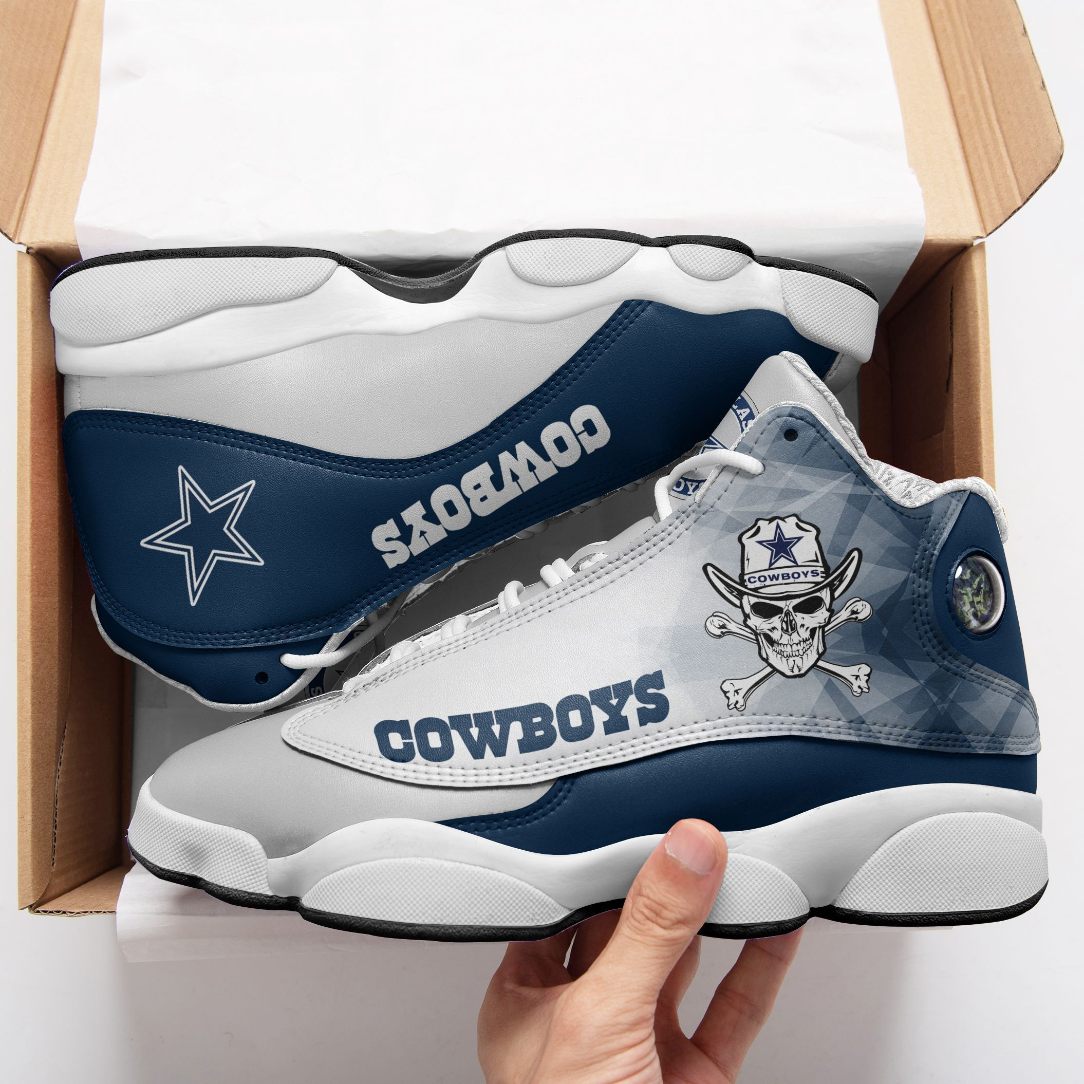 JWFancy Dallas Cowboys NFL AJ13 Sneakers Shoes For Men And Women