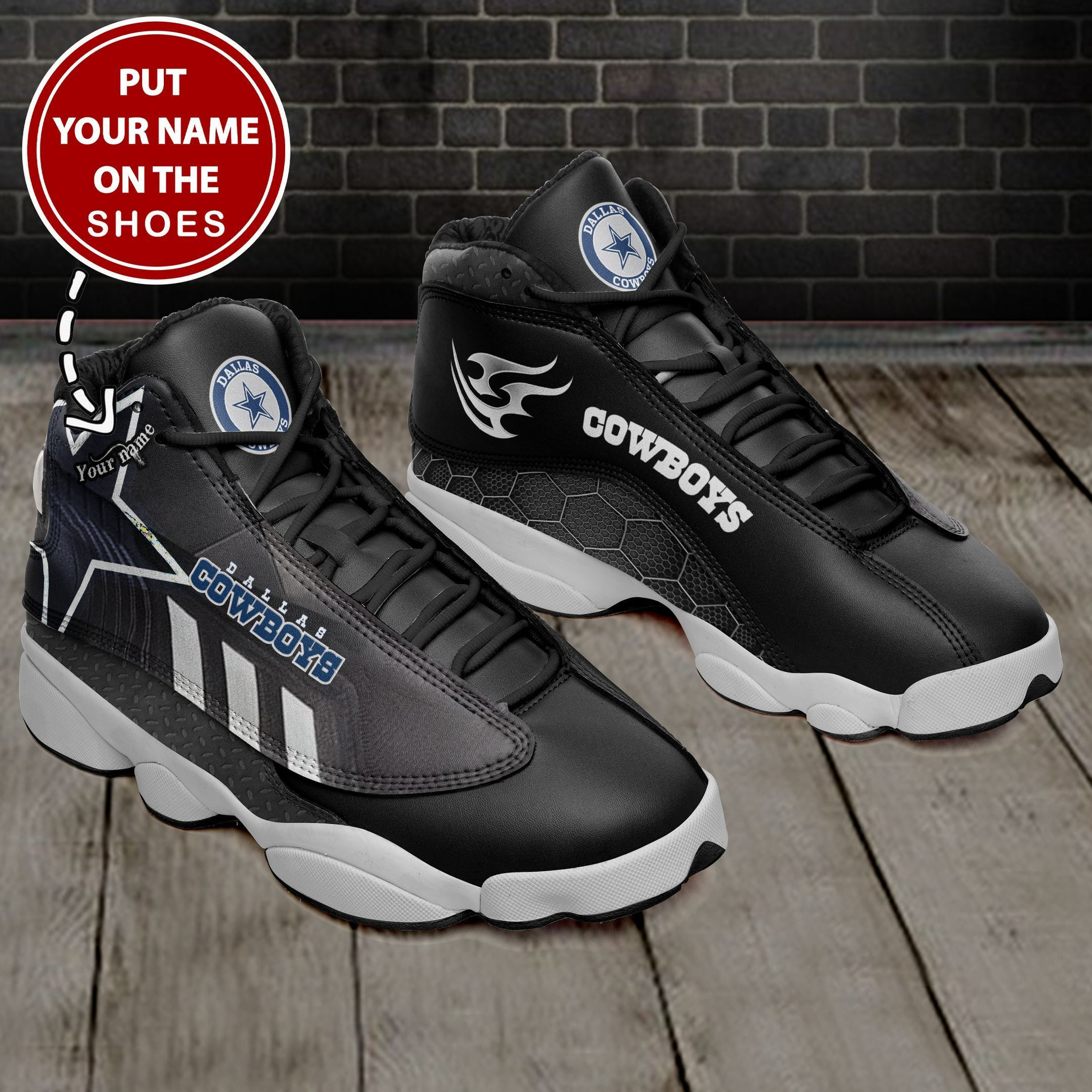 JWFancy Dallas Cowboys NFL AJ13 Sneakers Shoes For Men And Women