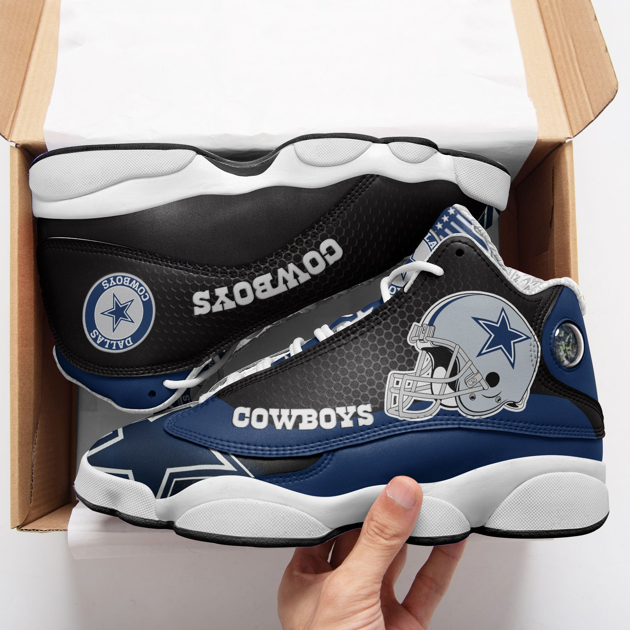 JWFancy Dallas Cowboys NFL AJ13 Sneakers Shoes For Men And Women