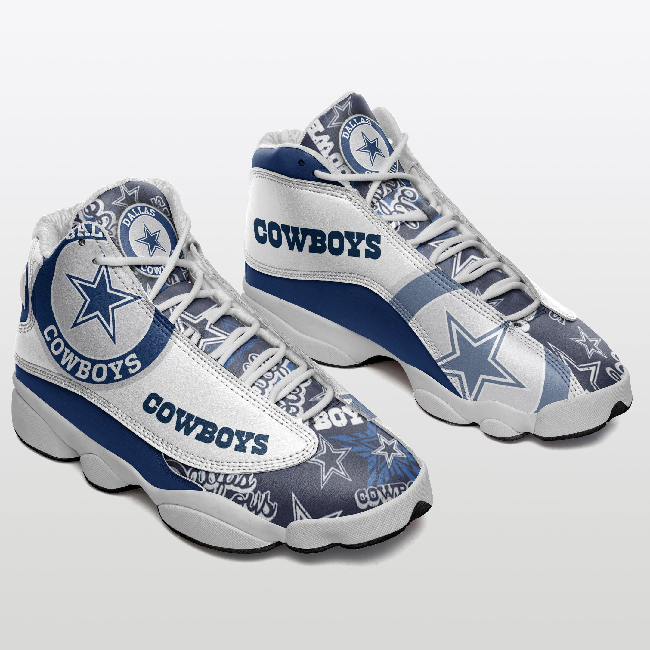JWFancy Dallas Cowboys NFL AJ13 Sneakers Shoes For Men And Women