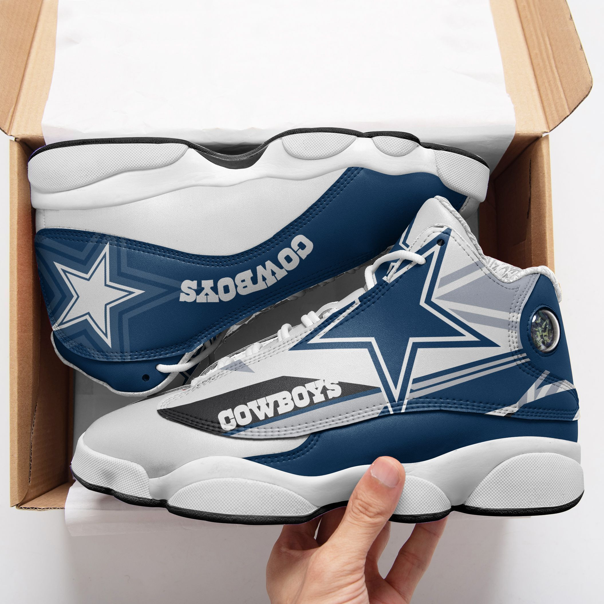 JWFancy Dallas Cowboys NFL AJ13 Sneakers Shoes For Men And Women