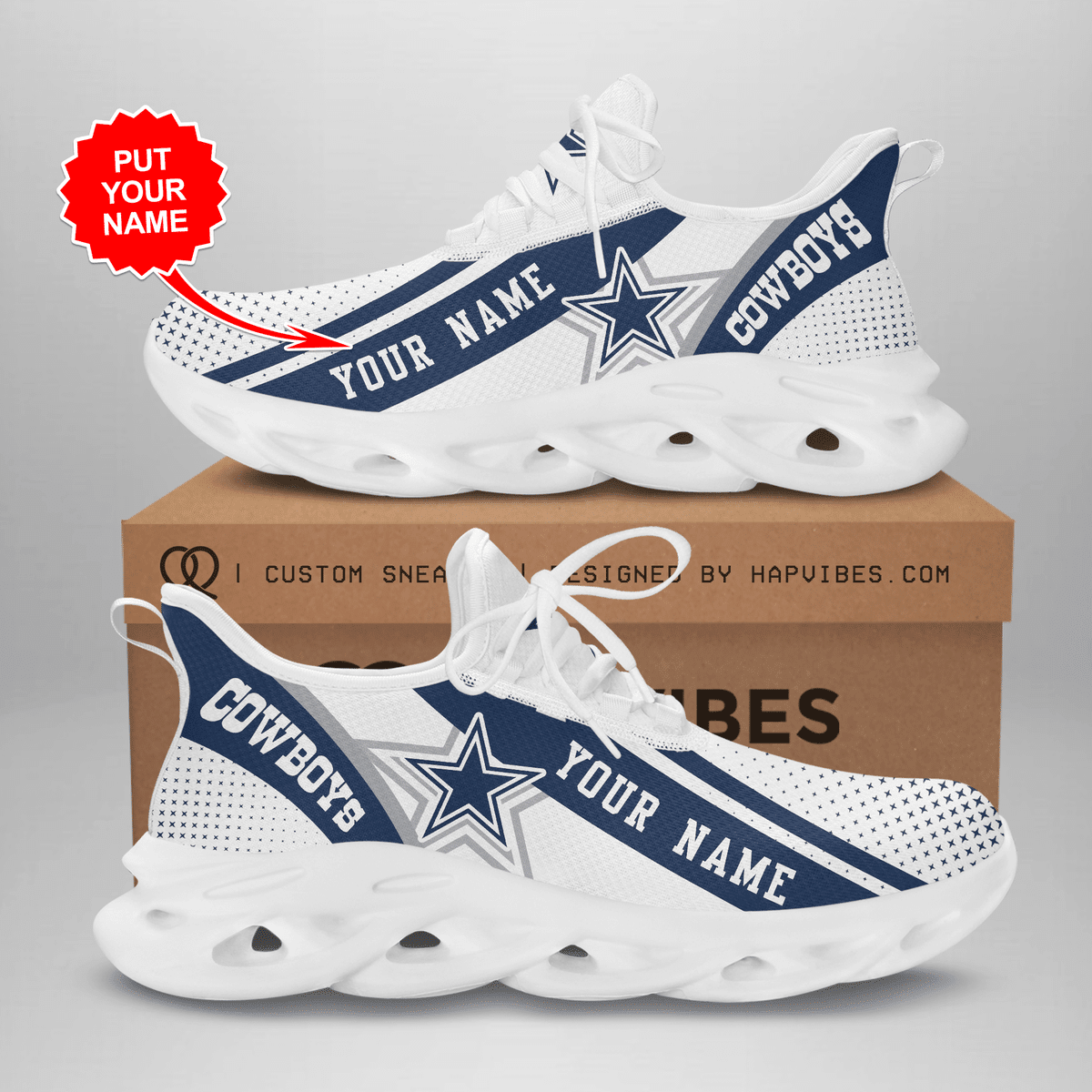 JWFancy Dallas Cowboys NFL Max Soul Shoes Sneakers For Men And Women