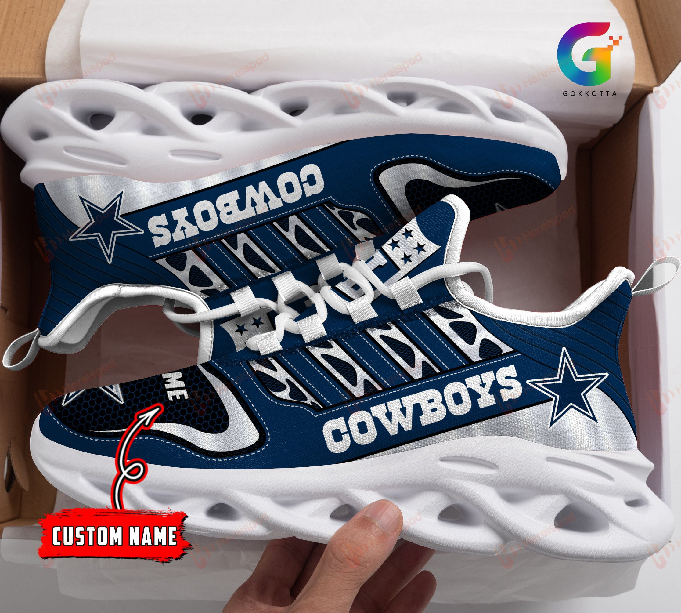 JWFancy Dallas Cowboys NFL Max Soul Shoes Sneakers For Men And Women