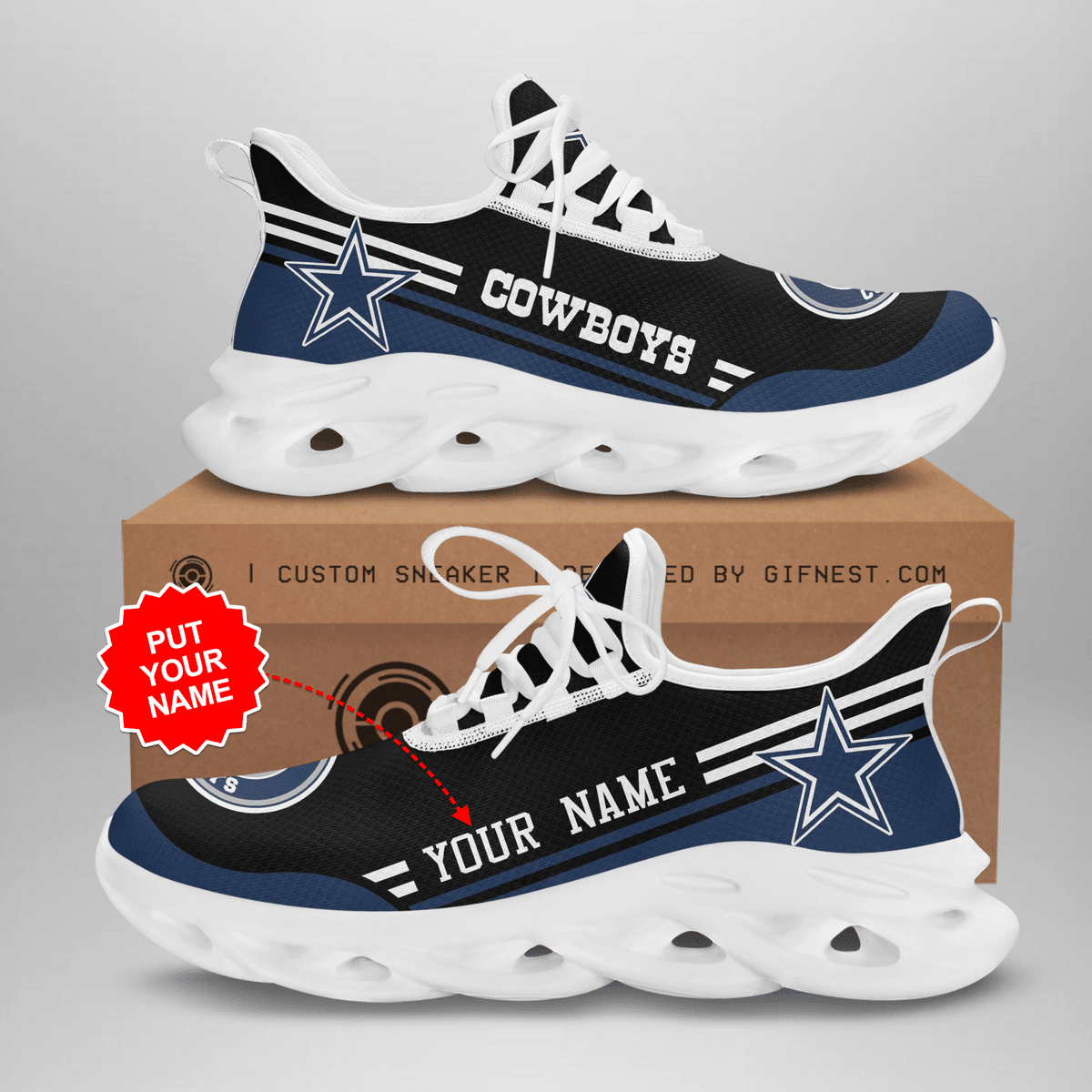 JWFancy Dallas Cowboys NFL Max Soul Shoes Sneakers For Men And Women
