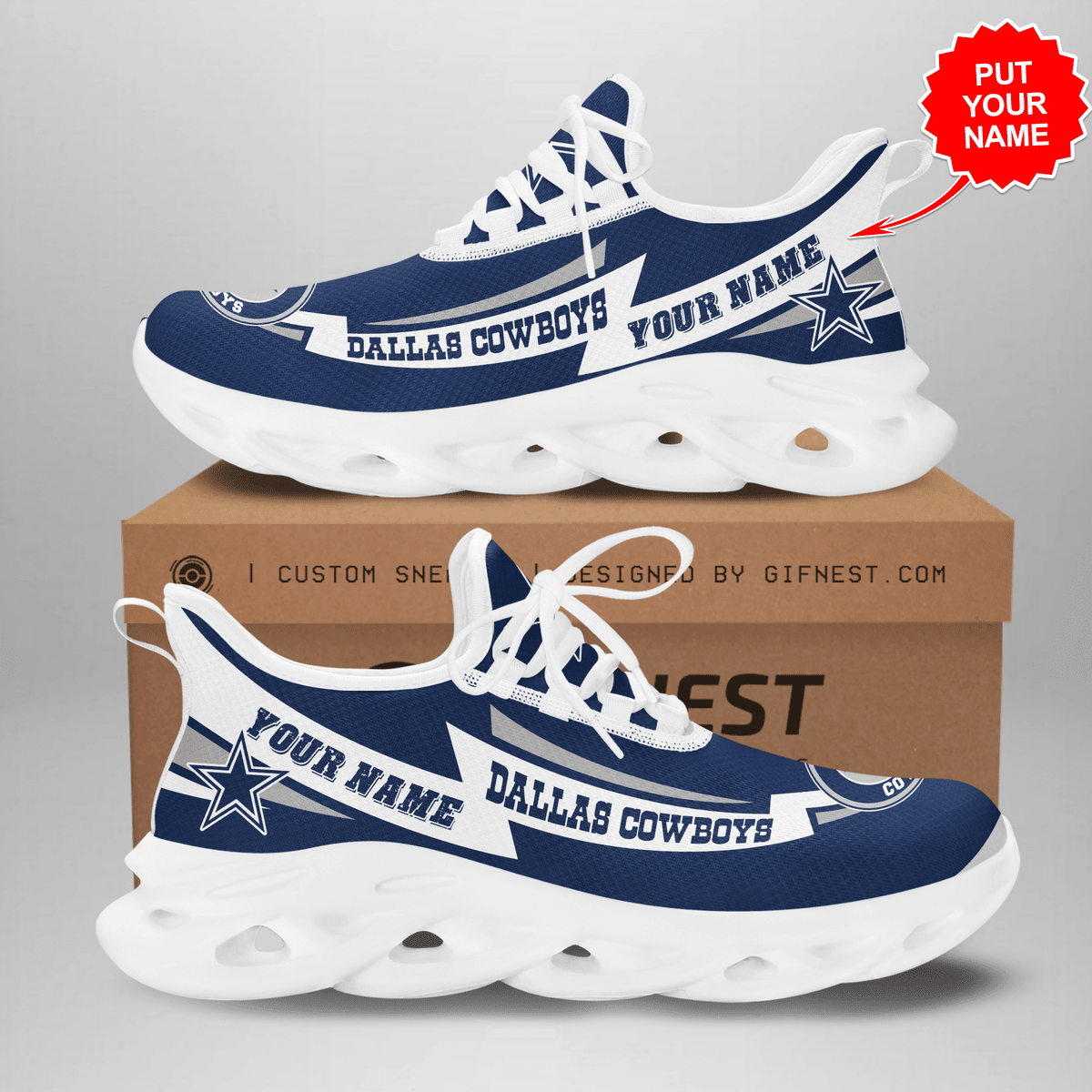 JWFancy Dallas Cowboys NFL Max Soul Shoes Sneakers For Men And Women