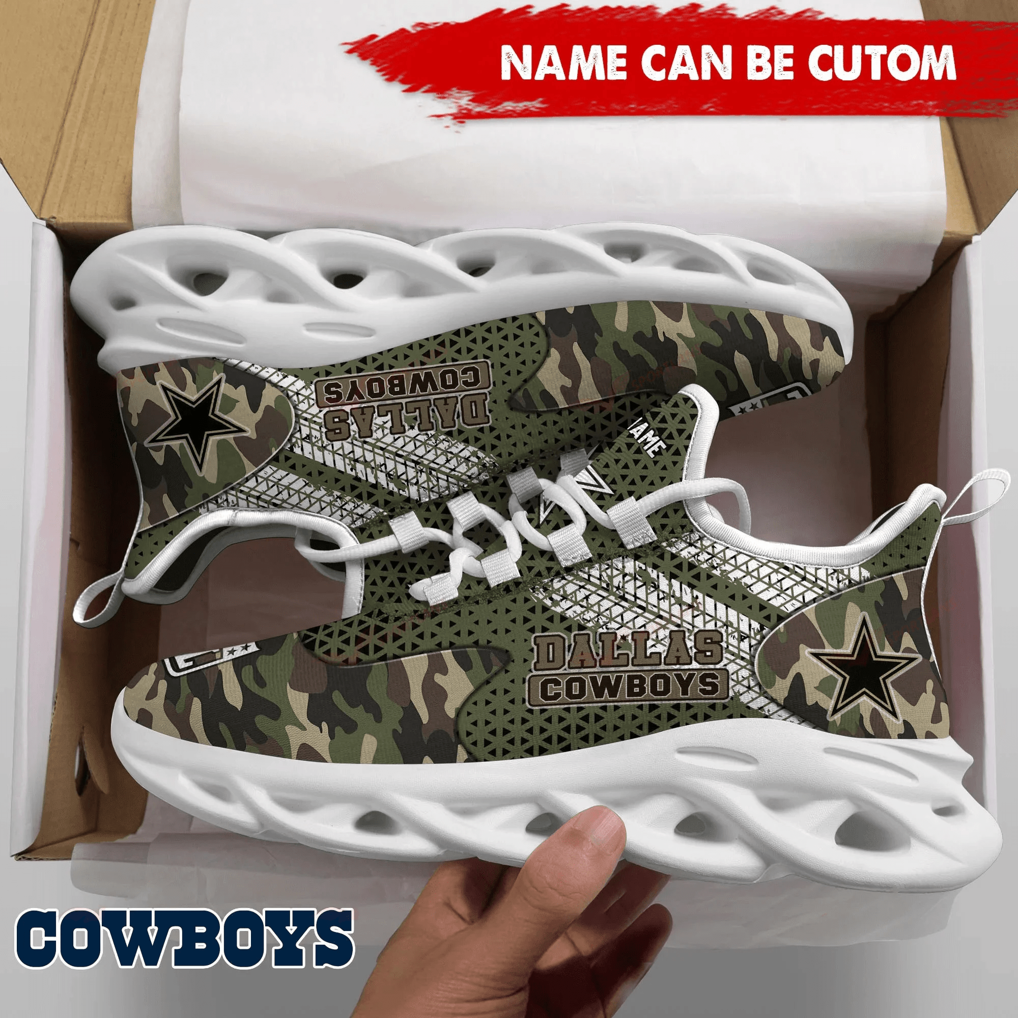 JWFancy Dallas Cowboys NFL Max Soul Shoes Sneakers For Men And Women