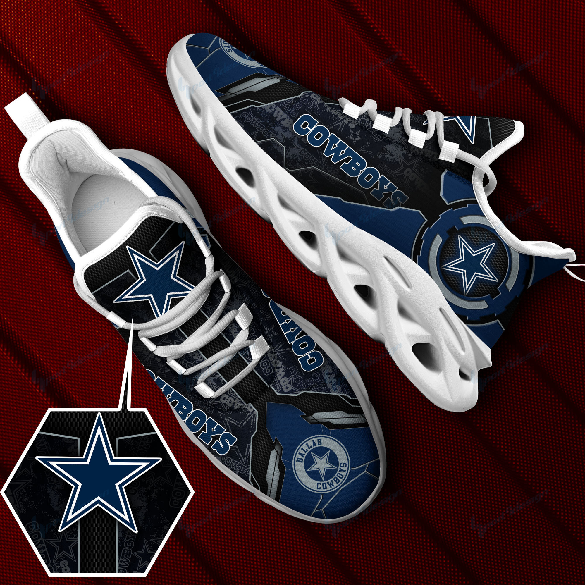 JWFancy Dallas Cowboys NFL Max Soul Shoes Sneakers For Men And Women