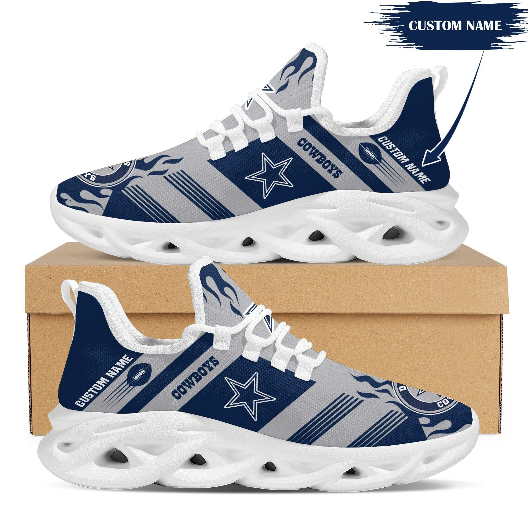 JWFancy Dallas Cowboys NFL Max Soul Shoes Sneakers For Men And Women