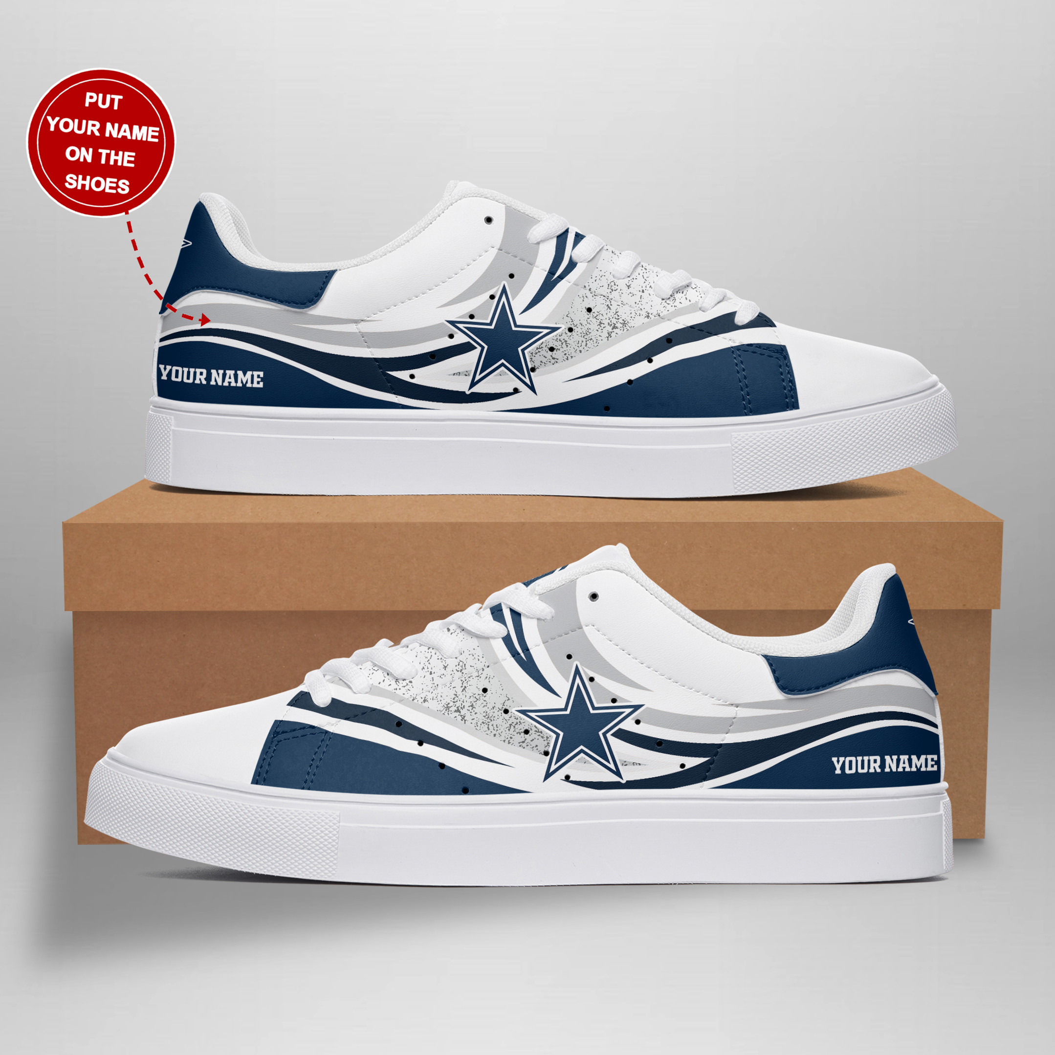 JWFancy Dallas Cowboys Skate Stan Shoes Sneakes For Men And Women