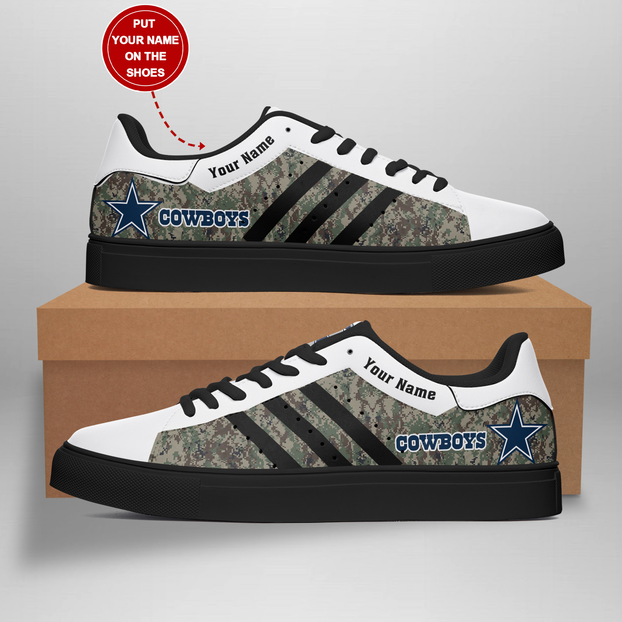 JWFancy Dallas Cowboys Skate Stan Shoes Sneakes For Men And Women
