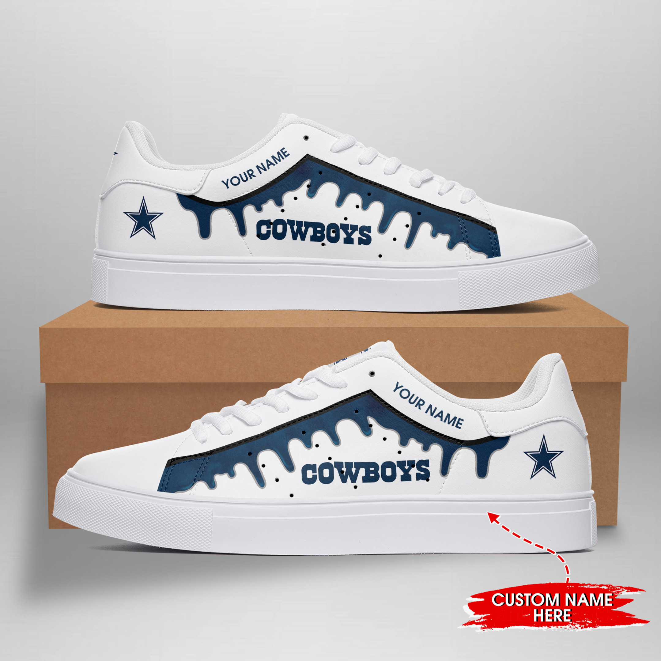 JWFancy Dallas Cowboys Skate Stan Shoes Sneakes For Men And Women