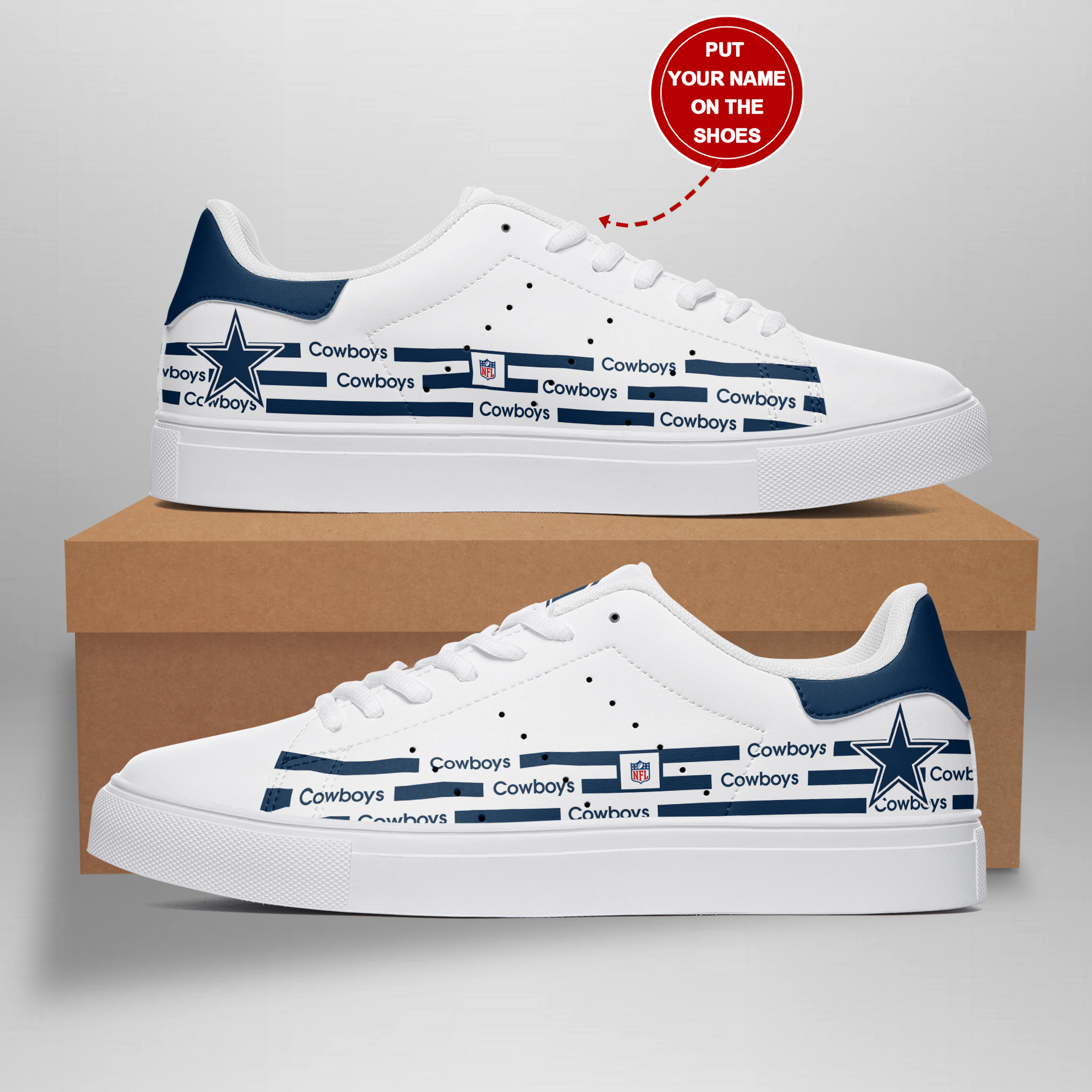 JWFancy Dallas Cowboys Skate Stan Shoes Sneakes For Men And Women