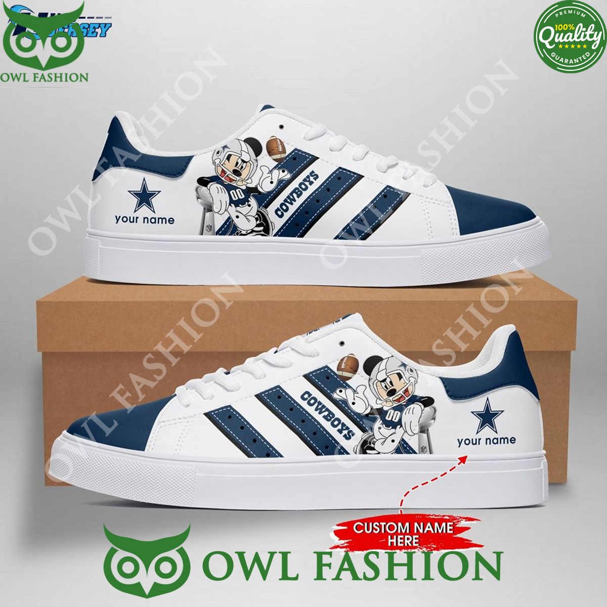 JWFancy Dallas Cowboys Skate Stan Shoes Sneakes For Men And Women