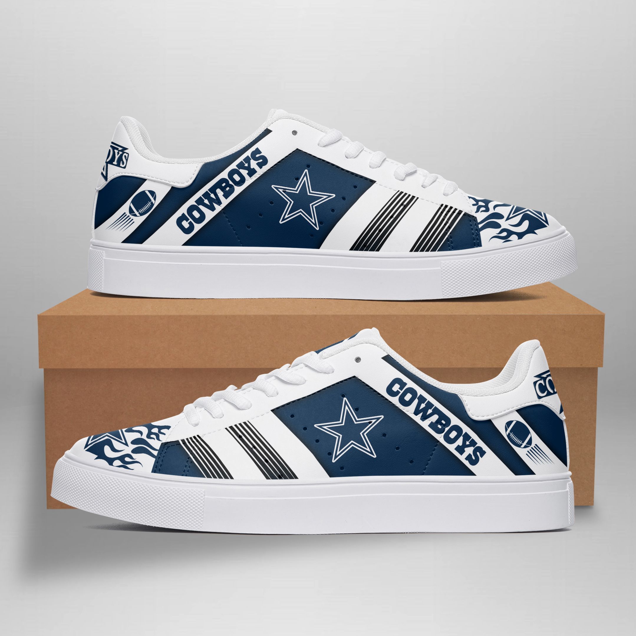 JWFancy Dallas Cowboys Skate Stan Shoes Sneakes For Men And Women