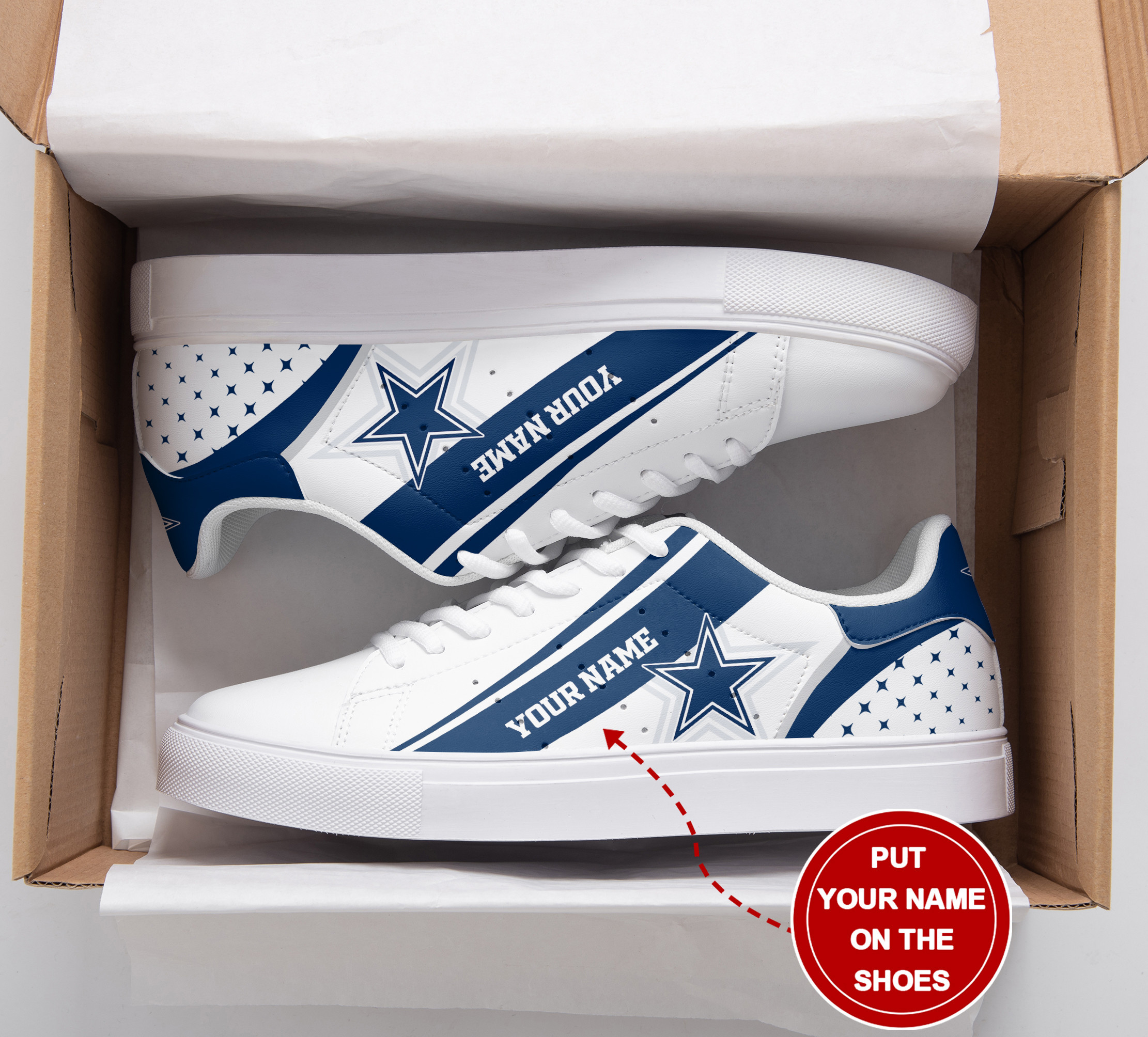 JWFancy Dallas Cowboys Skate Stan Shoes Sneakes For Men And Women