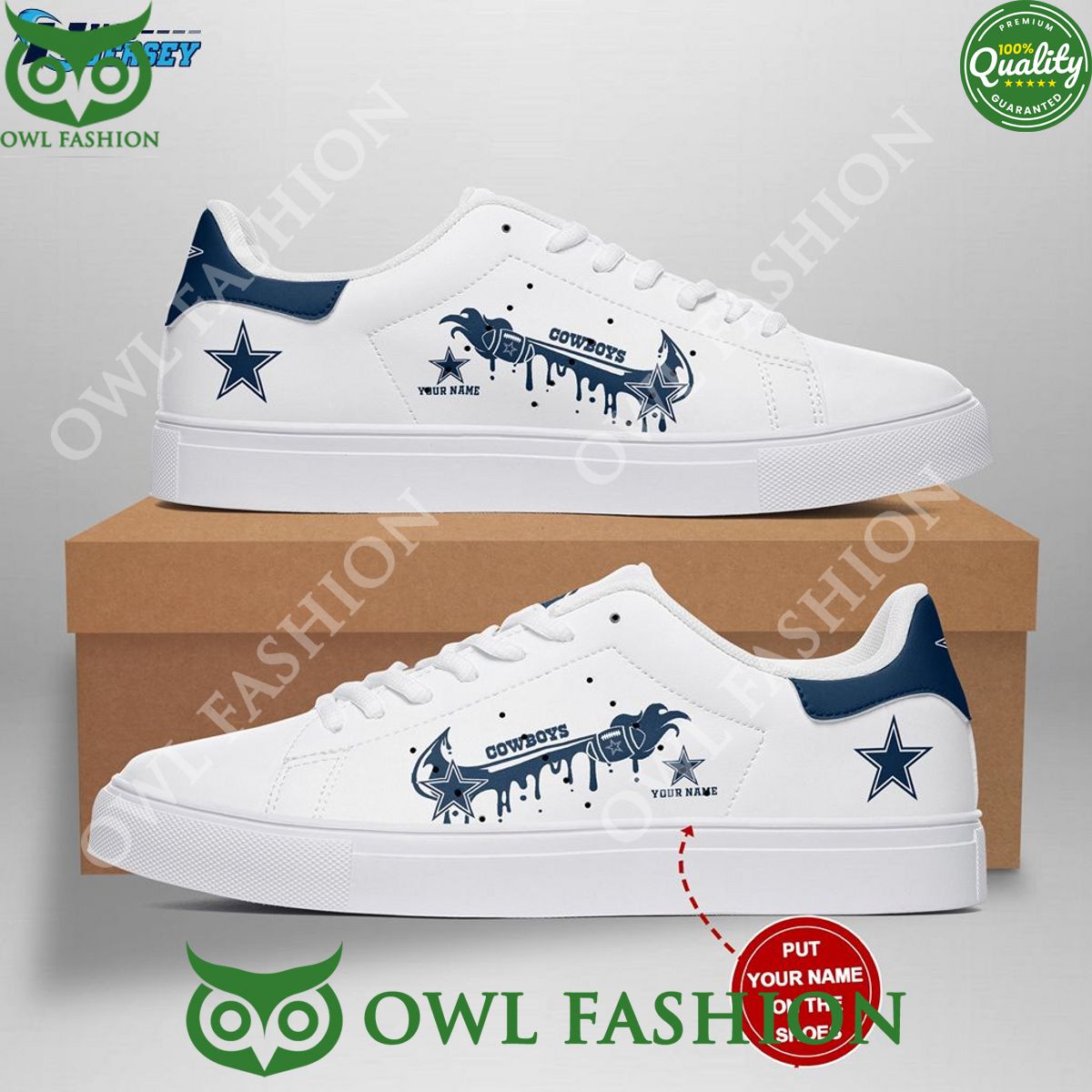 JWFancy Dallas Cowboys Skate Stan Shoes Sneakes For Men And Women