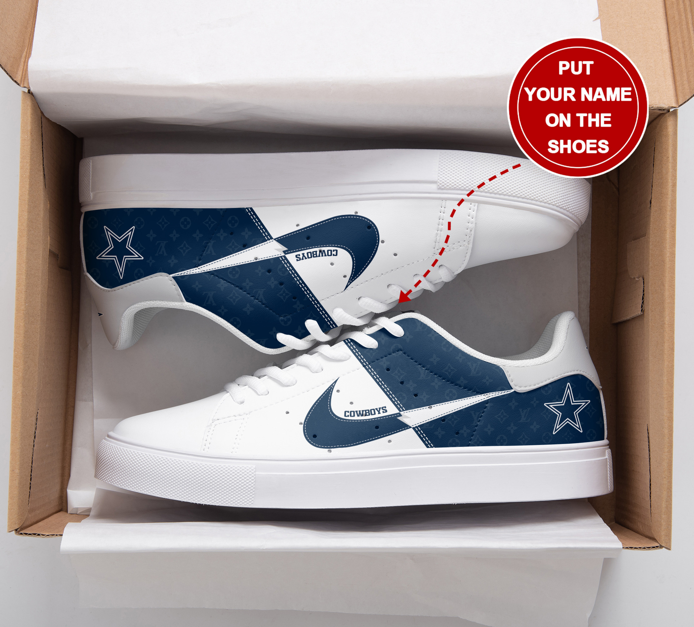 JWFancy Dallas Cowboys Skate Stan Shoes Sneakes For Men And Women