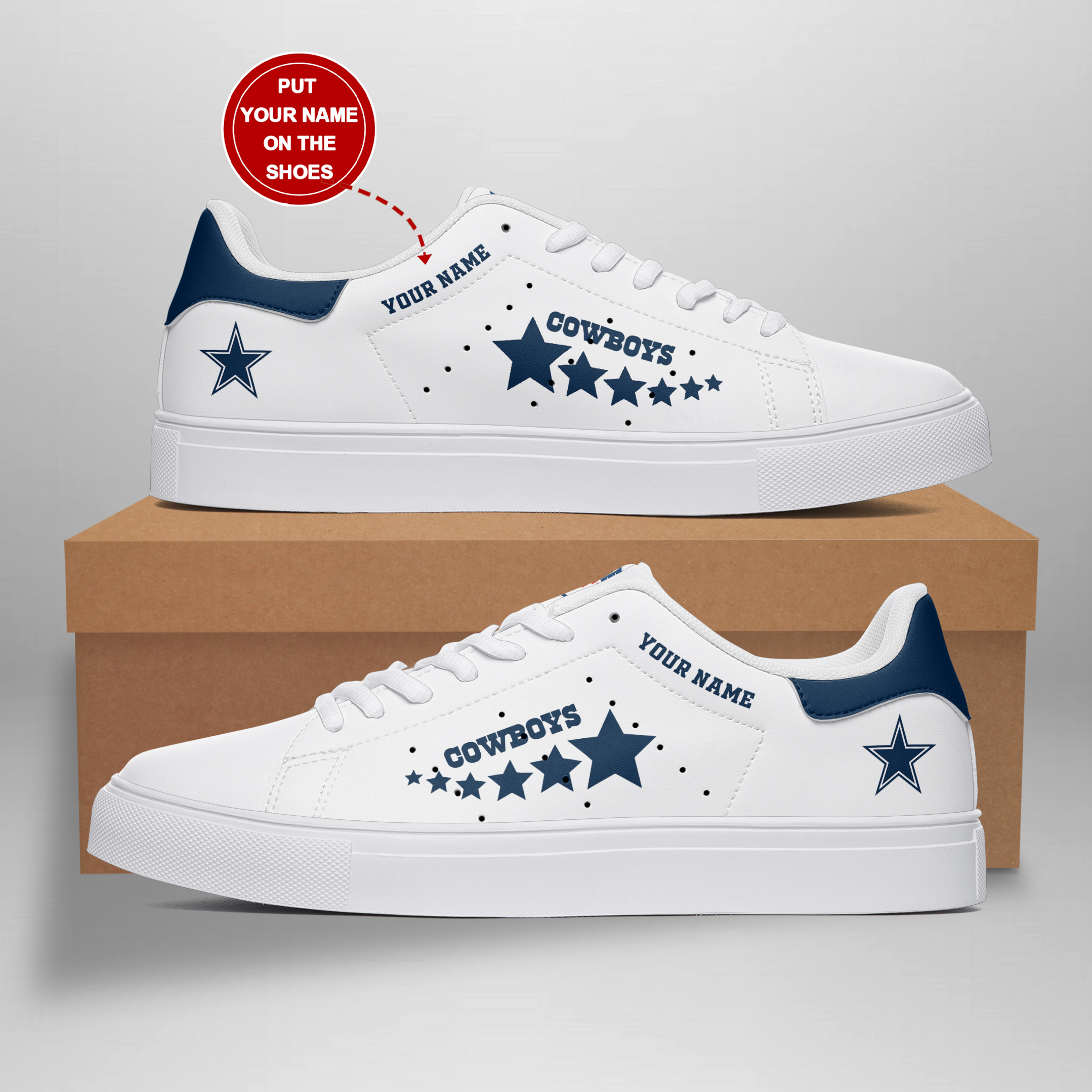 JWFancy Dallas Cowboys Skate Stan Shoes Sneakes For Men And Women